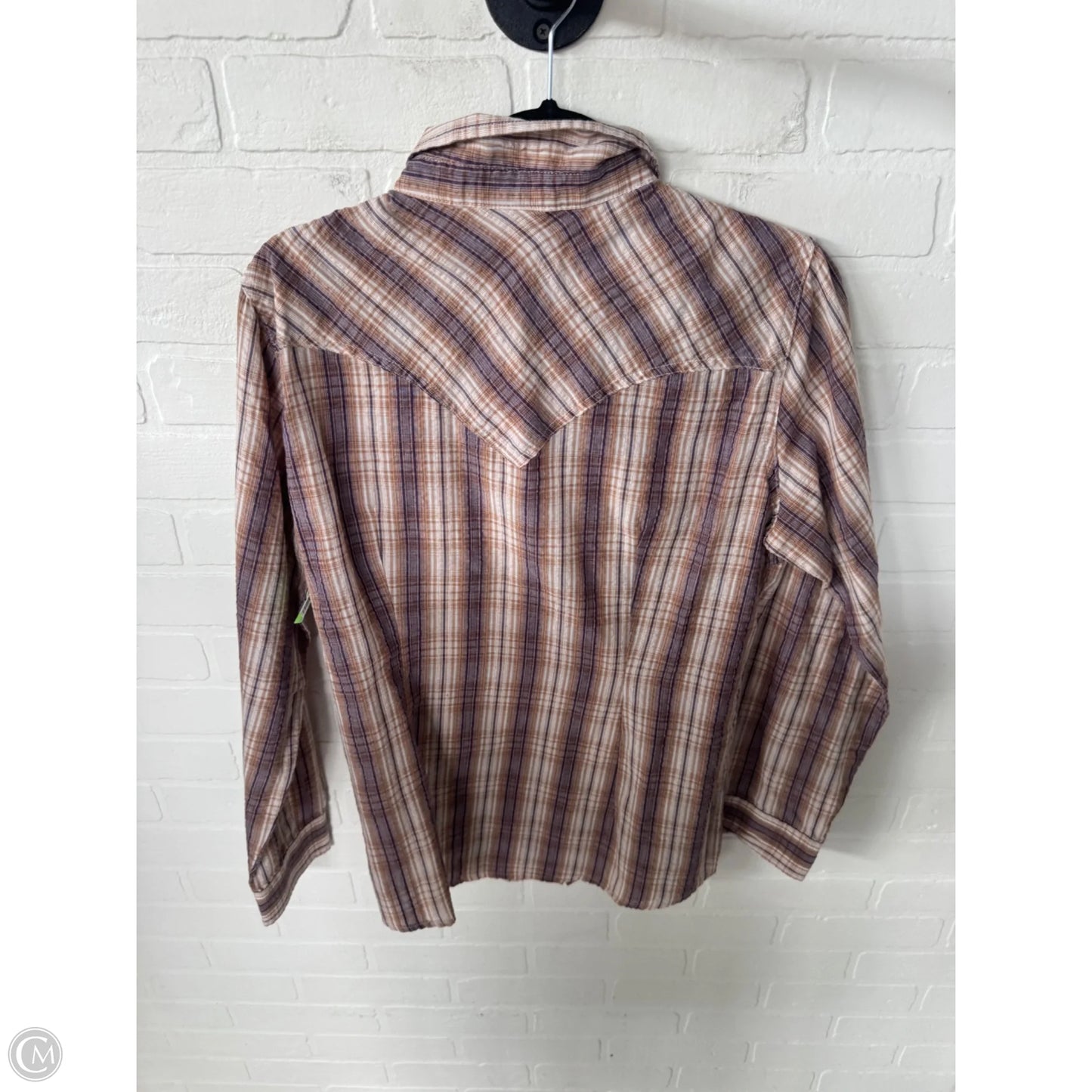 Top Long Sleeve By Wrangler In Brown & Purple, Size: L