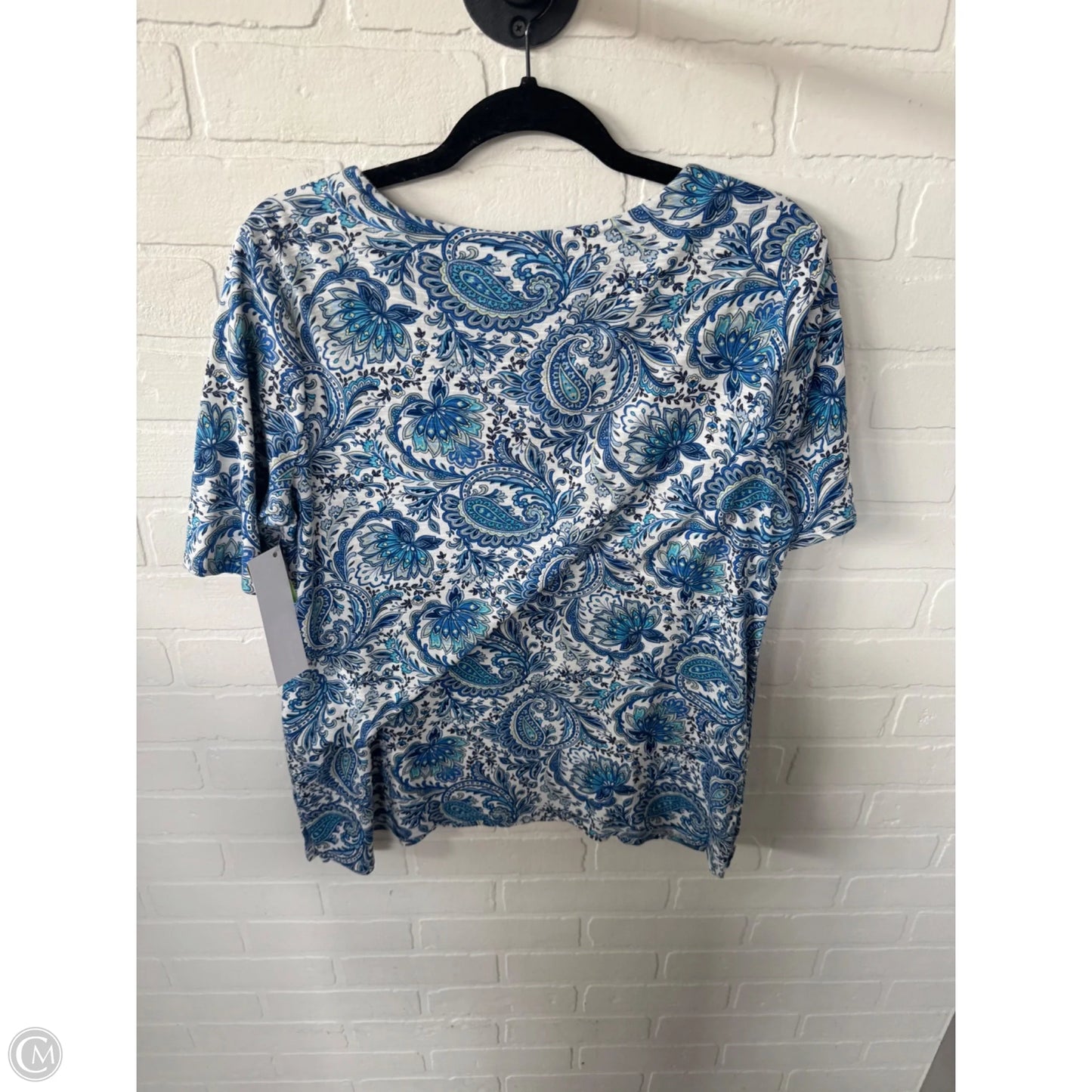 Top Short Sleeve By J. Jill In Blue & White, Size: M