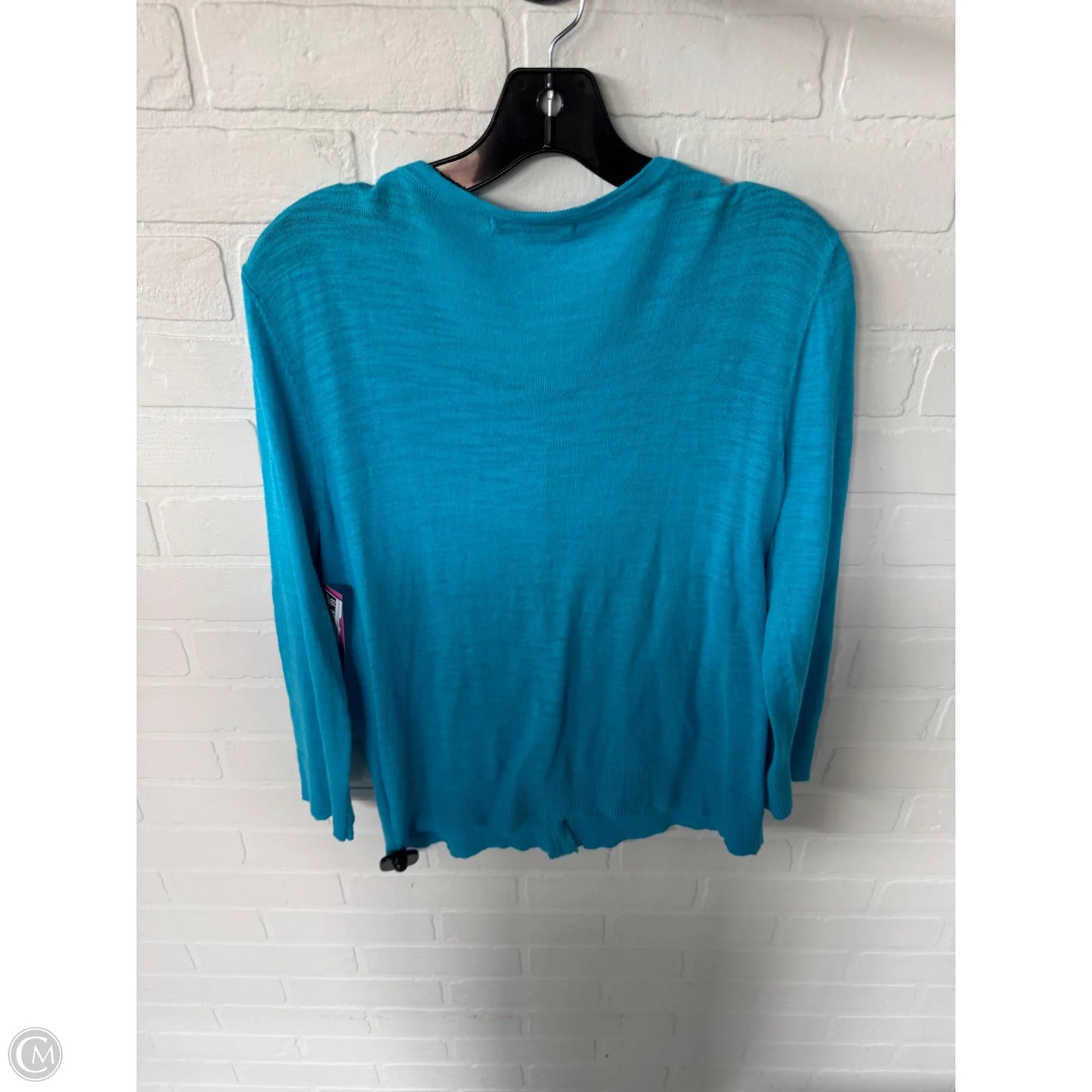 Sweater Cardigan By Cable And Gauge In Blue, Size: M