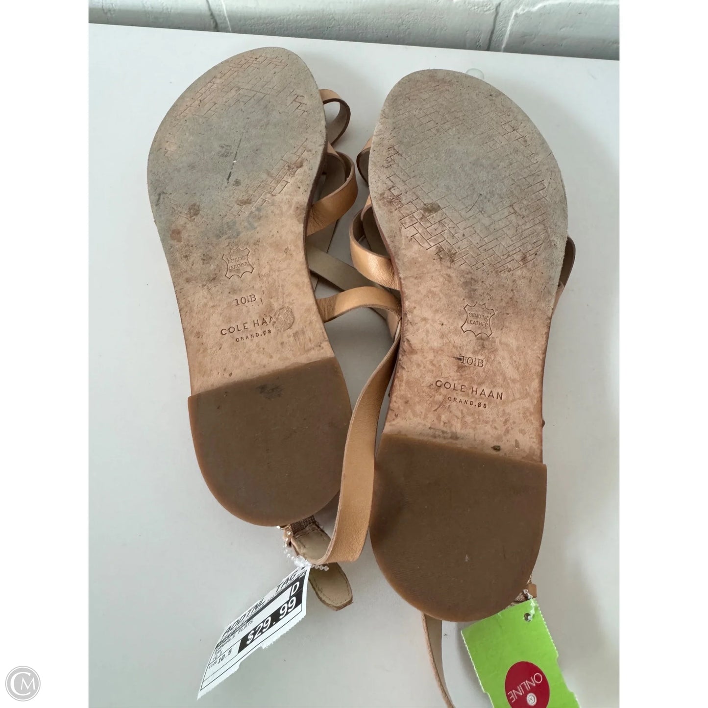 Sandals Flats By Cole-haan In Tan, Size: 10.5
