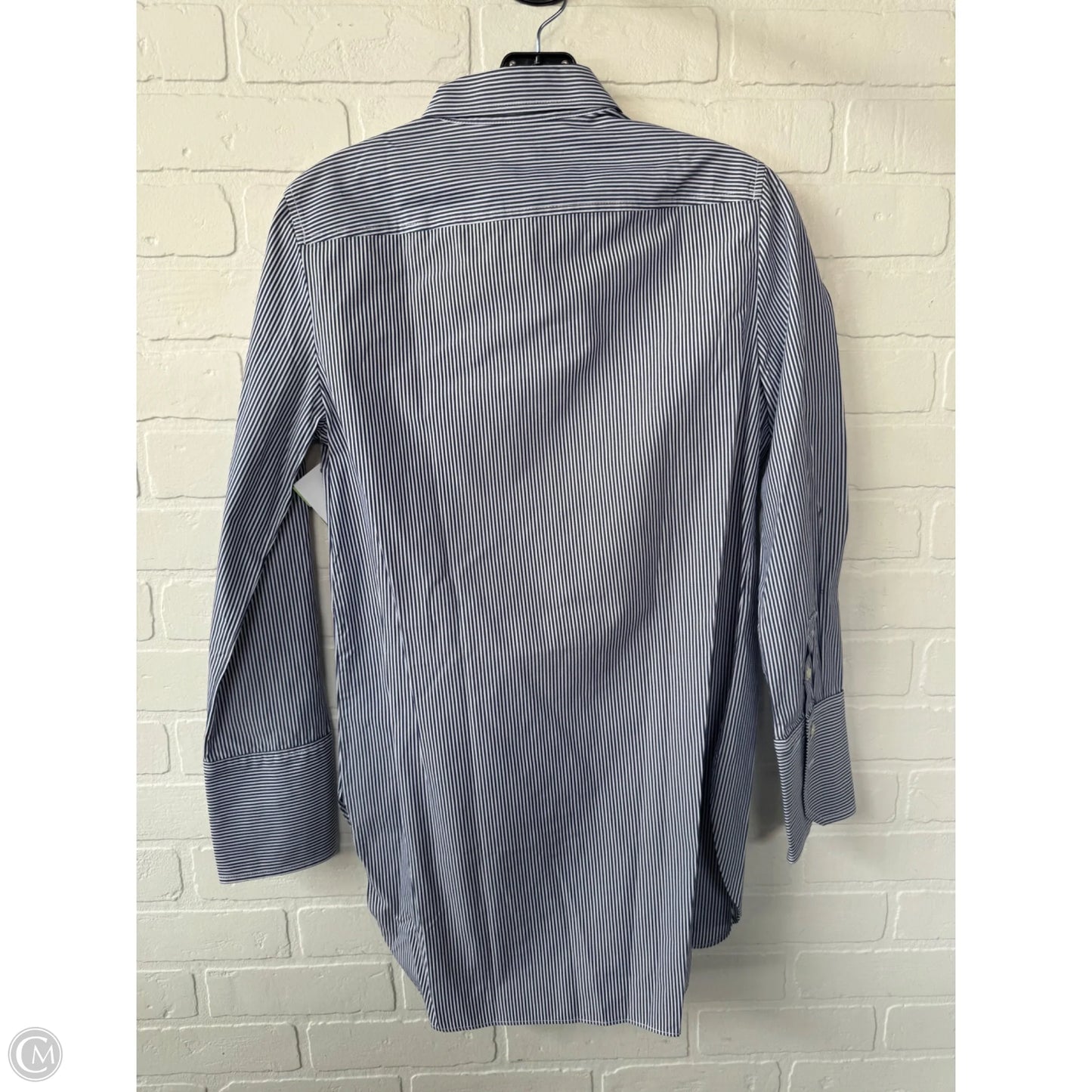 Tunic Long Sleeve By J. Crew In Blue & White, Size: S