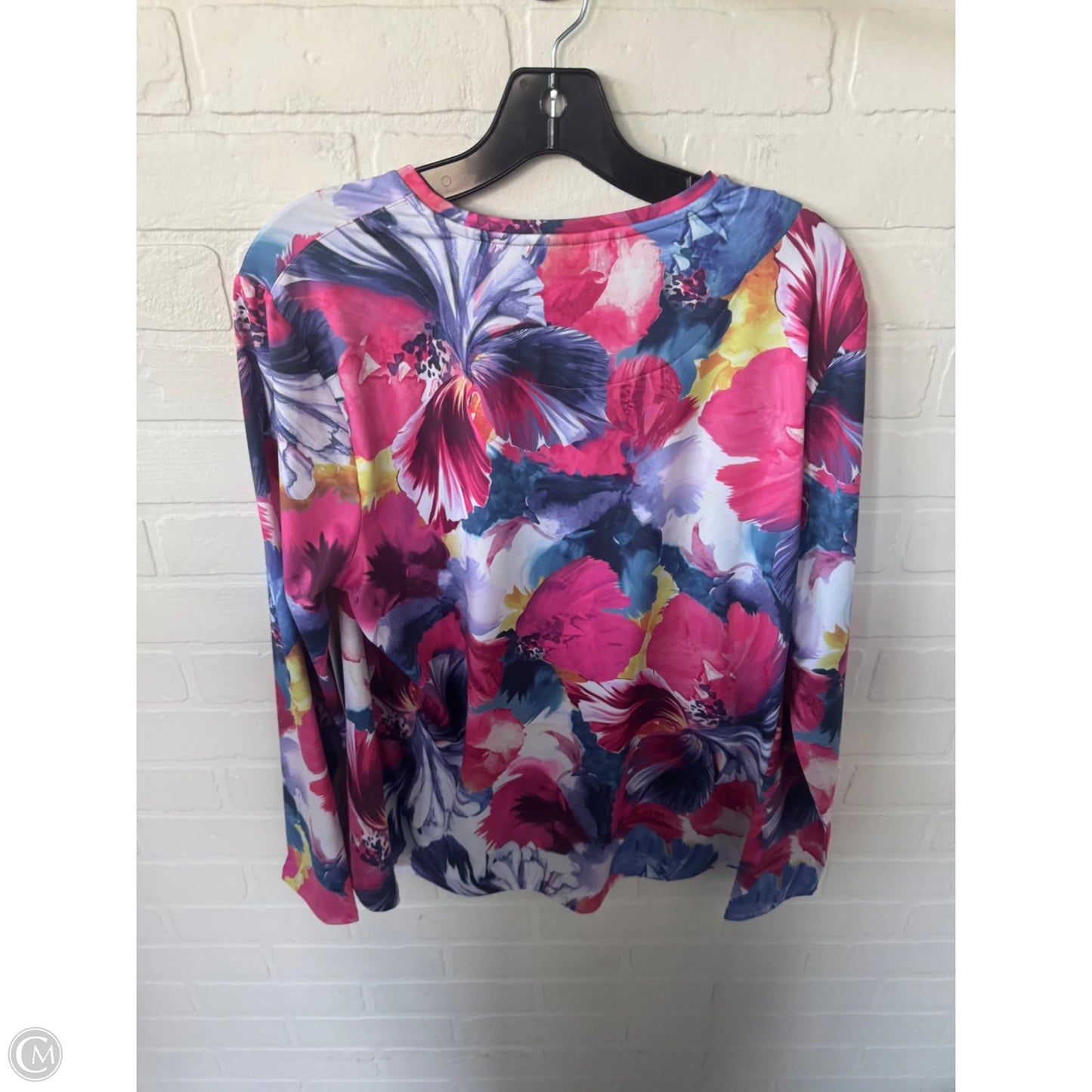 Top Long Sleeve By Chicos In Pink & Purple, Size: L