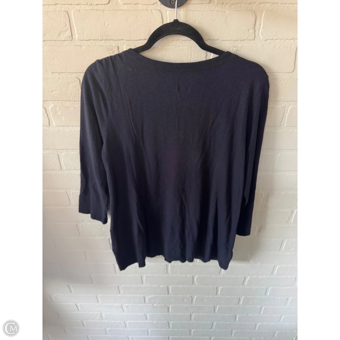 Top 3/4 Sleeve By Talbots In Blue & Cream, Size: S
