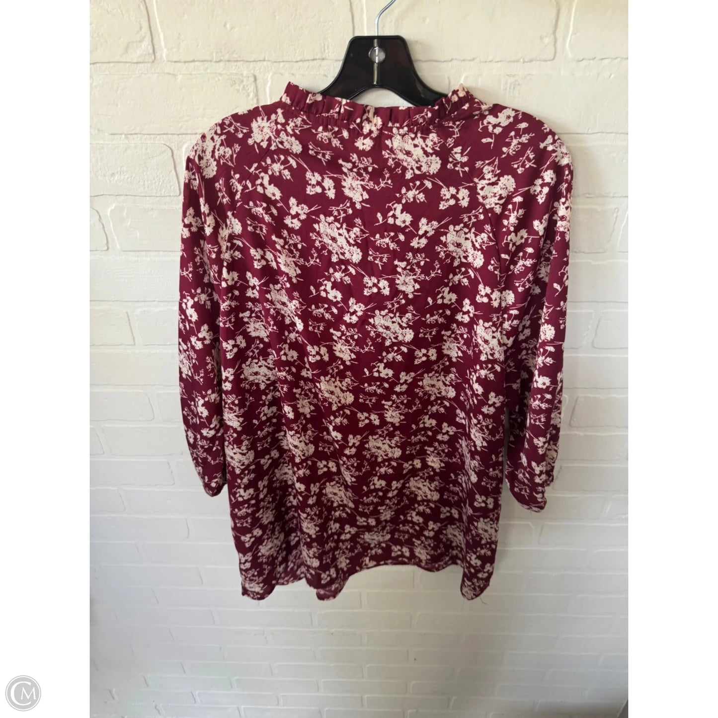 Top Short Sleeve By Bloomchic In Red & White, Size: 1x