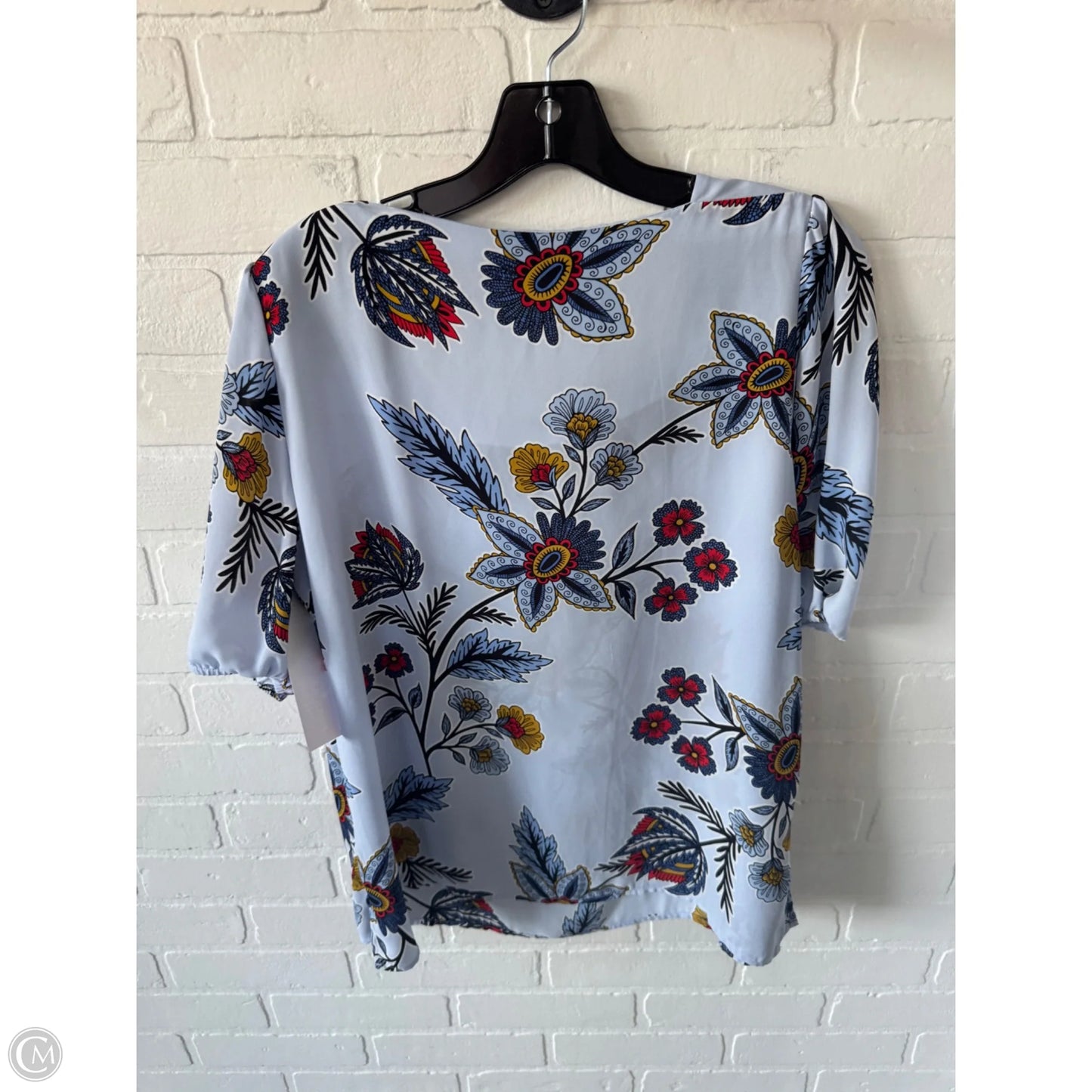 Top Short Sleeve By Loft In Blue & Yellow, Size: M
