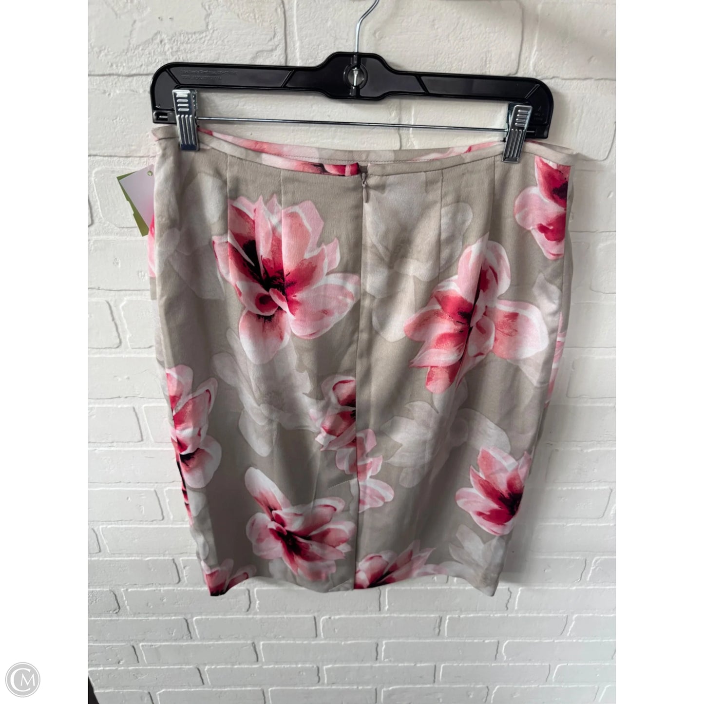 Skirt Midi By Calvin Klein In Pink & Tan, Size: 8