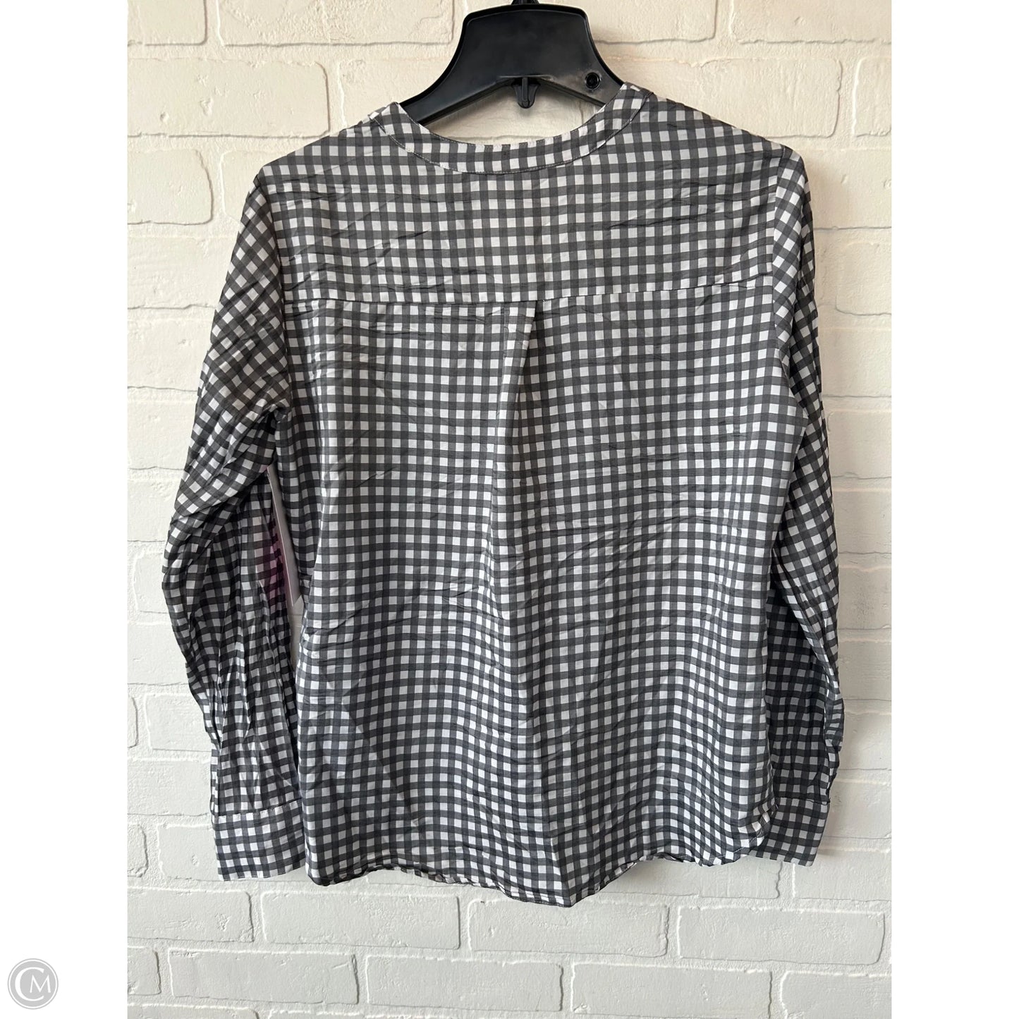 Top Long Sleeve By Express In Grey & White, Size: M