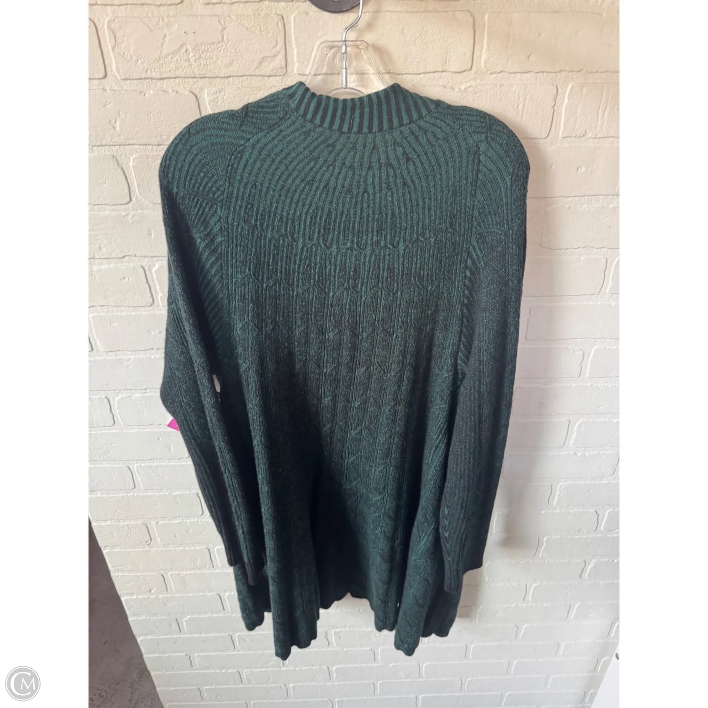 Sweater Cardigan By Soft Surroundings In Black & Green, Size: L