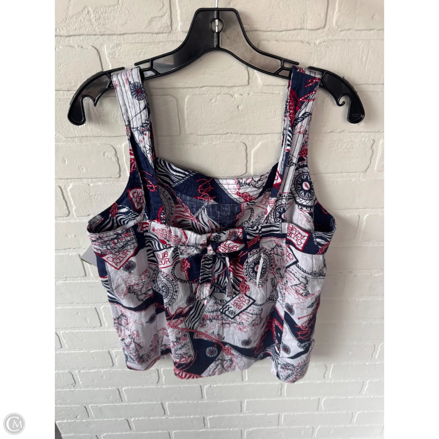 Top Sleeveless By Talbots In Blue Red & White, Size: L