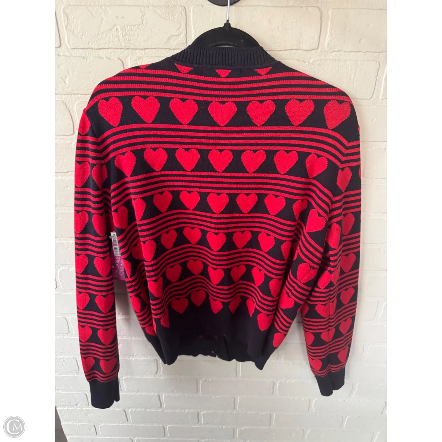 Sweater Cardigan By Free Assembly In Blue & Red, Size: L