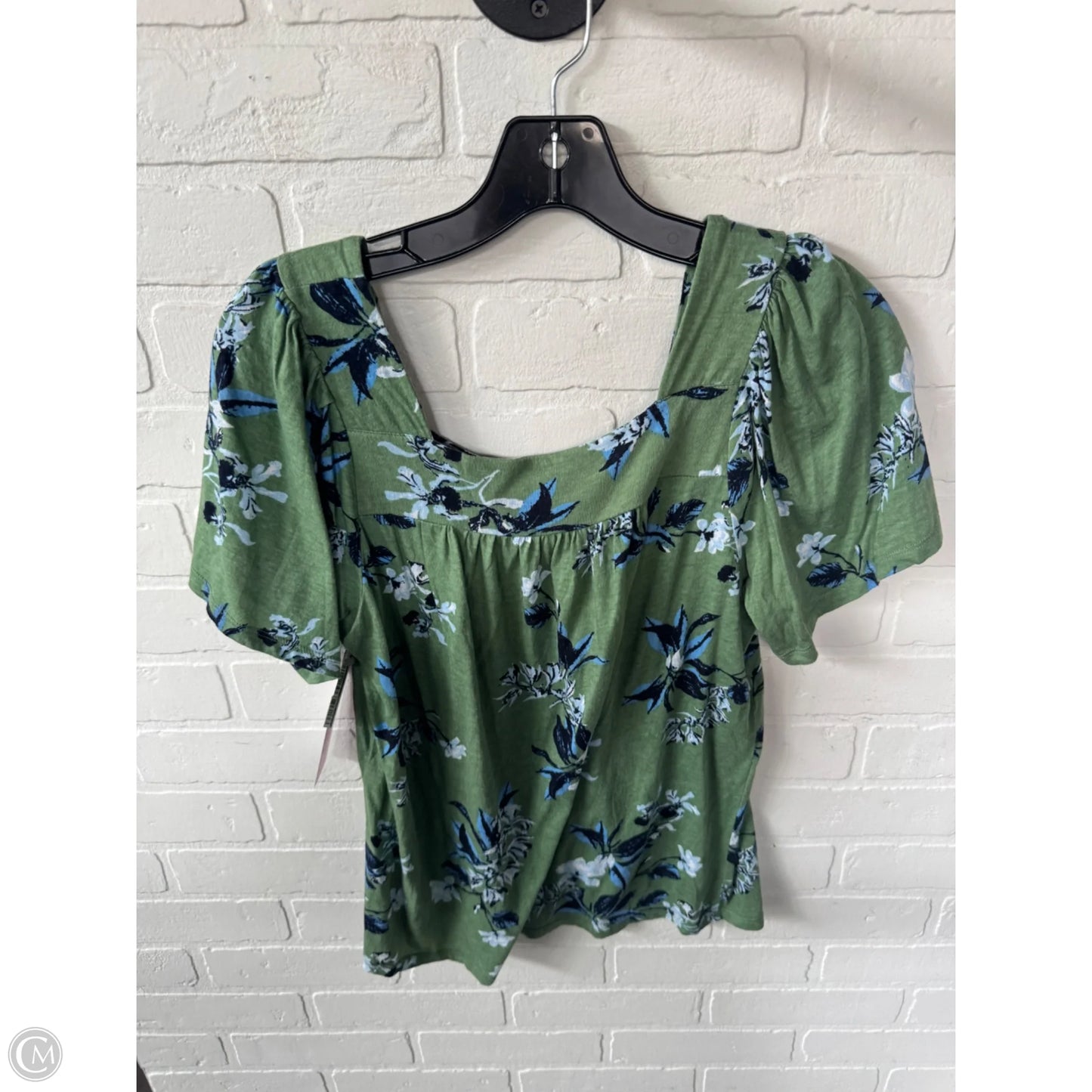 Top Short Sleeve By Lucky Brand In Blue & Green, Size: S