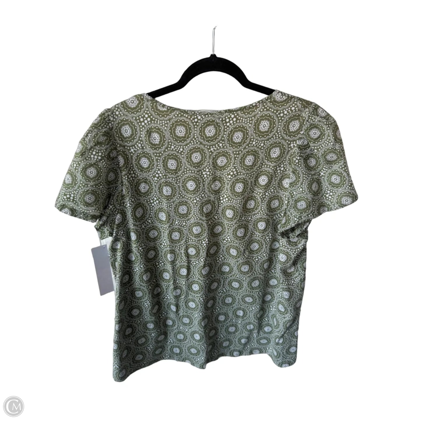 Top Short Sleeve By Lane Bryant In Green & White, Size: Xl