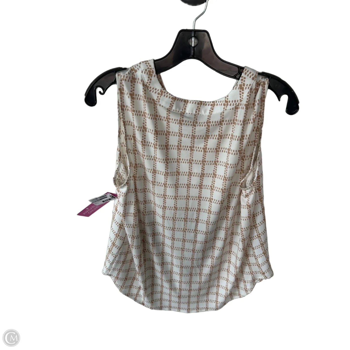 Top Sleeveless By Ann Taylor In Tan & White, Size: S