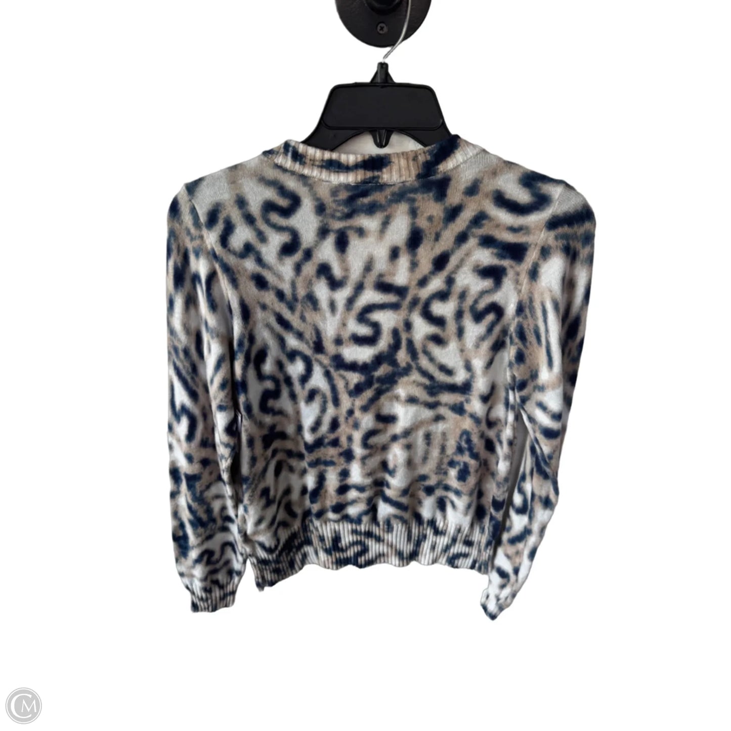 Sweater By Nic + Zoe In Blue & Tan, Size: Sp