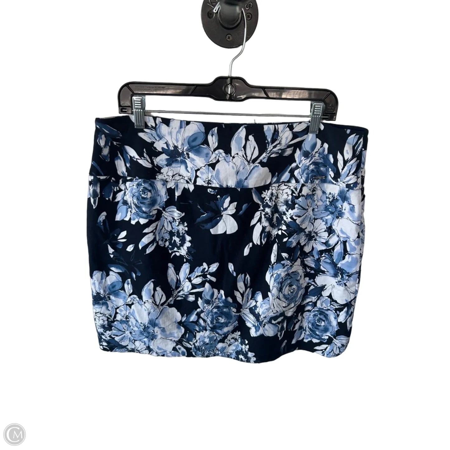 Skort By Sc & Co In Blue & White, Size: 16