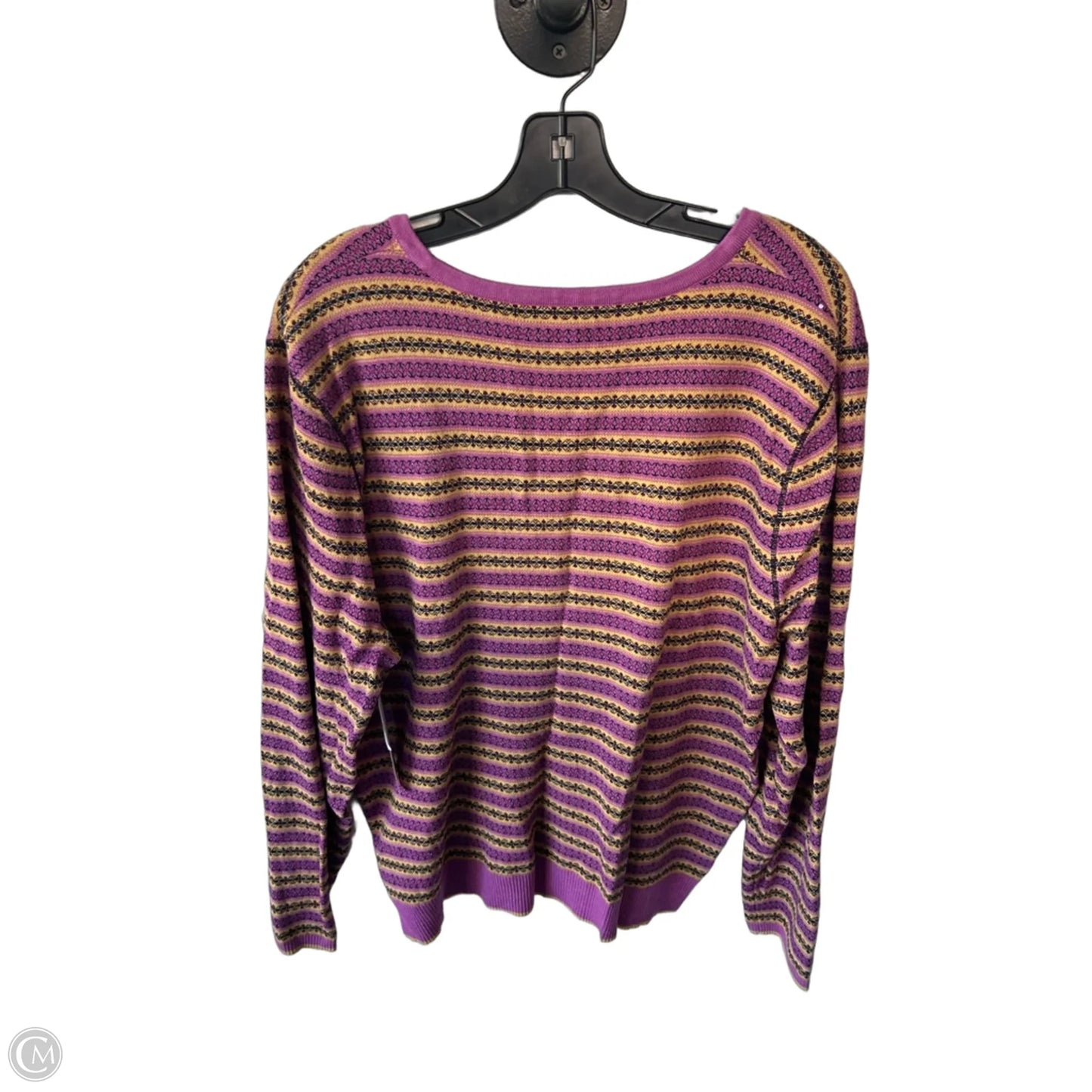 Sweater By Anne Klein In Purple & Yellow, Size: 3x