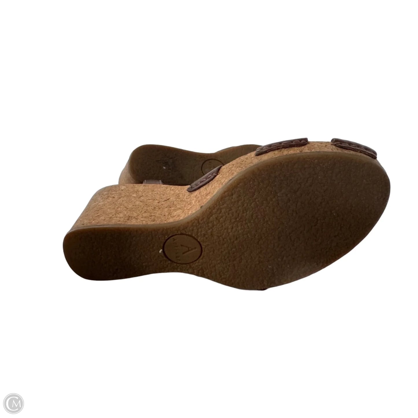 Sandals Heels Wedge By Clarks In Brown & Tan, Size: 7.5