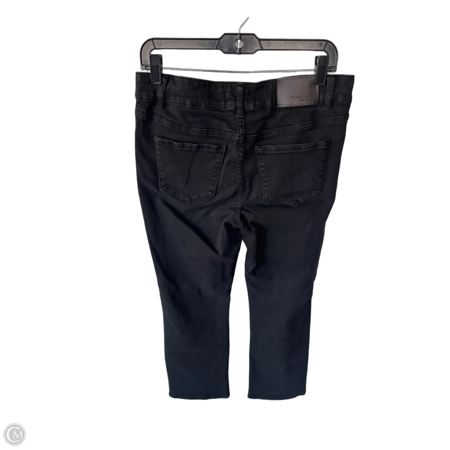 Jeans Straight By Tahari In Black Denim, Size: 8