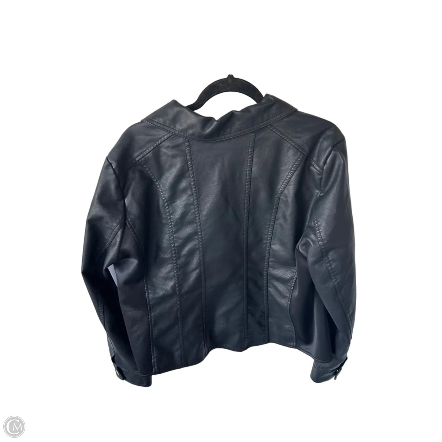 Jacket Moto By Baccini In Black & Gold, Size: Xl
