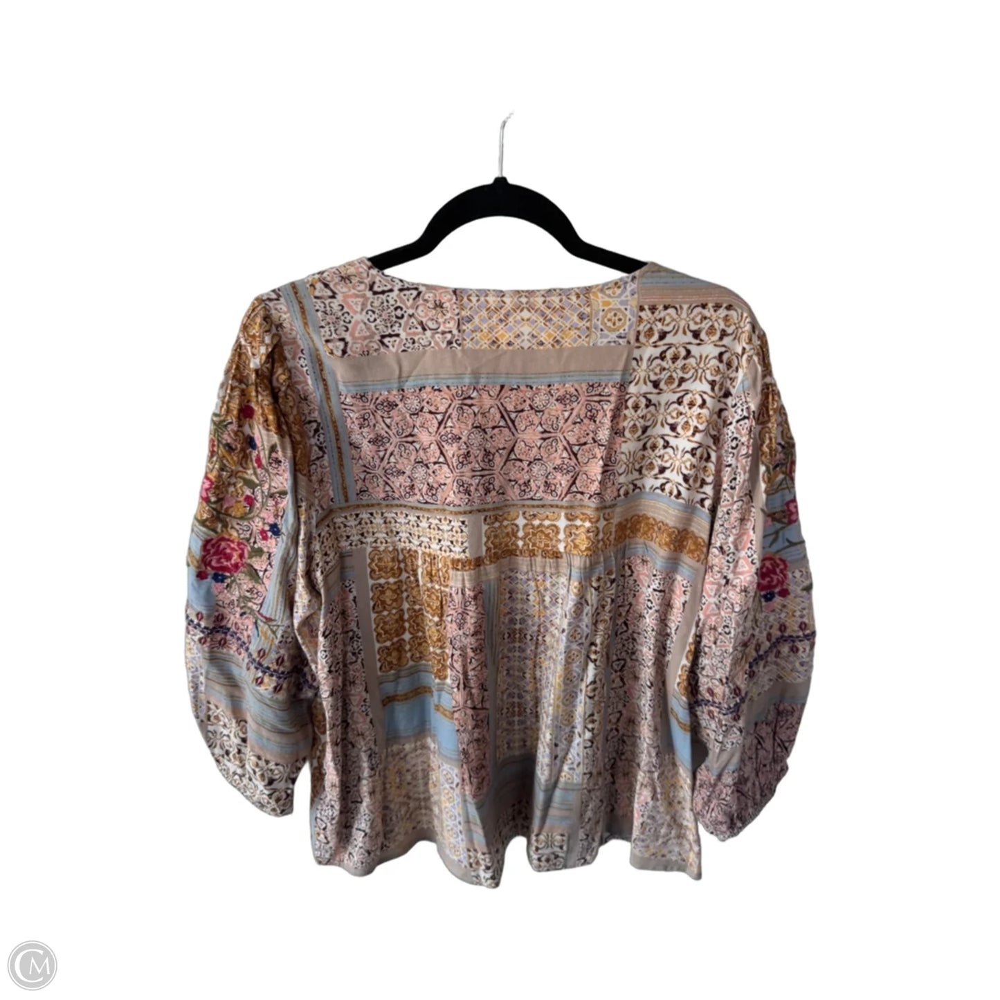 Top 3/4 Sleeve By Savanna Jane In Tan, Size: L