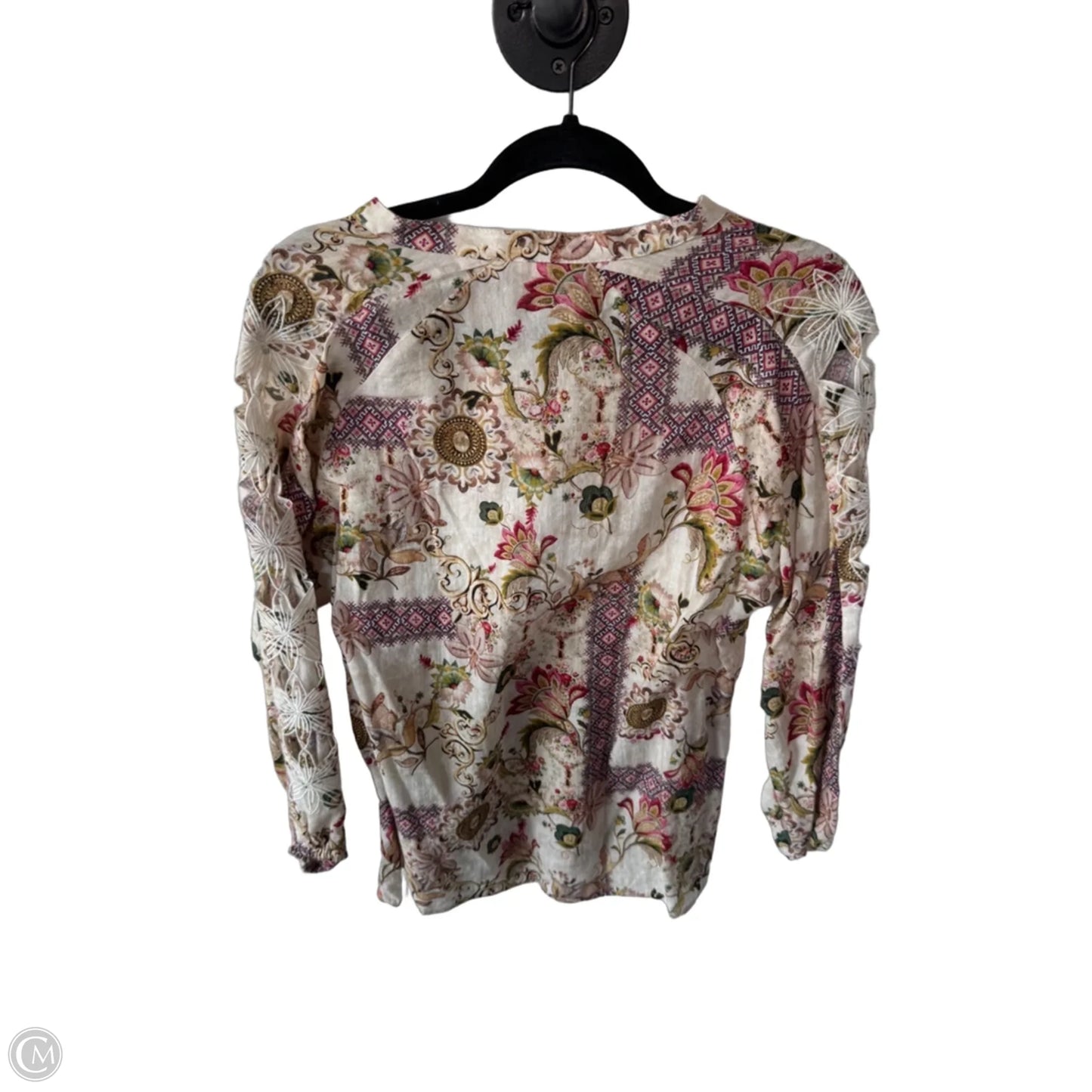 Top 3/4 Sleeve By Reba In Pink & Tan, Size: S