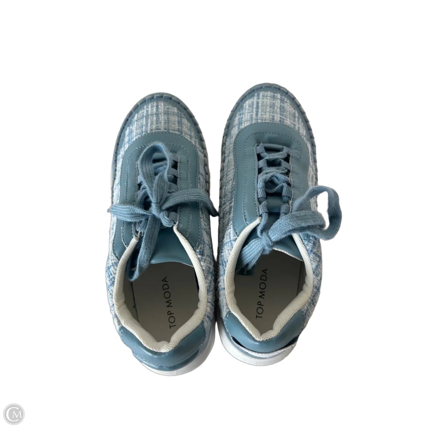 Shoes Sneakers By Top Moda In Blue & White, Size: 8