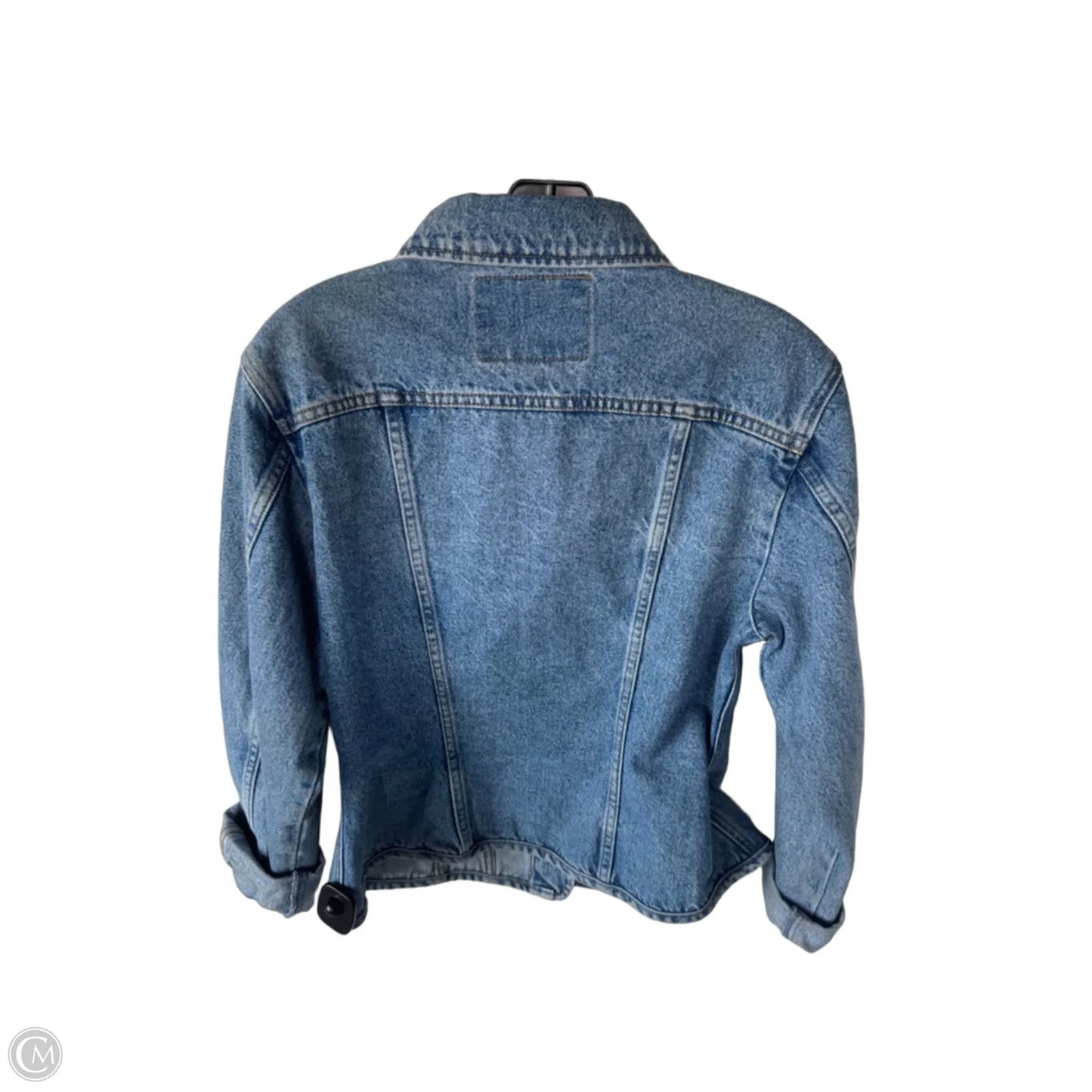 Jacket Designer By Facconnable In Blue Denim, Size: L