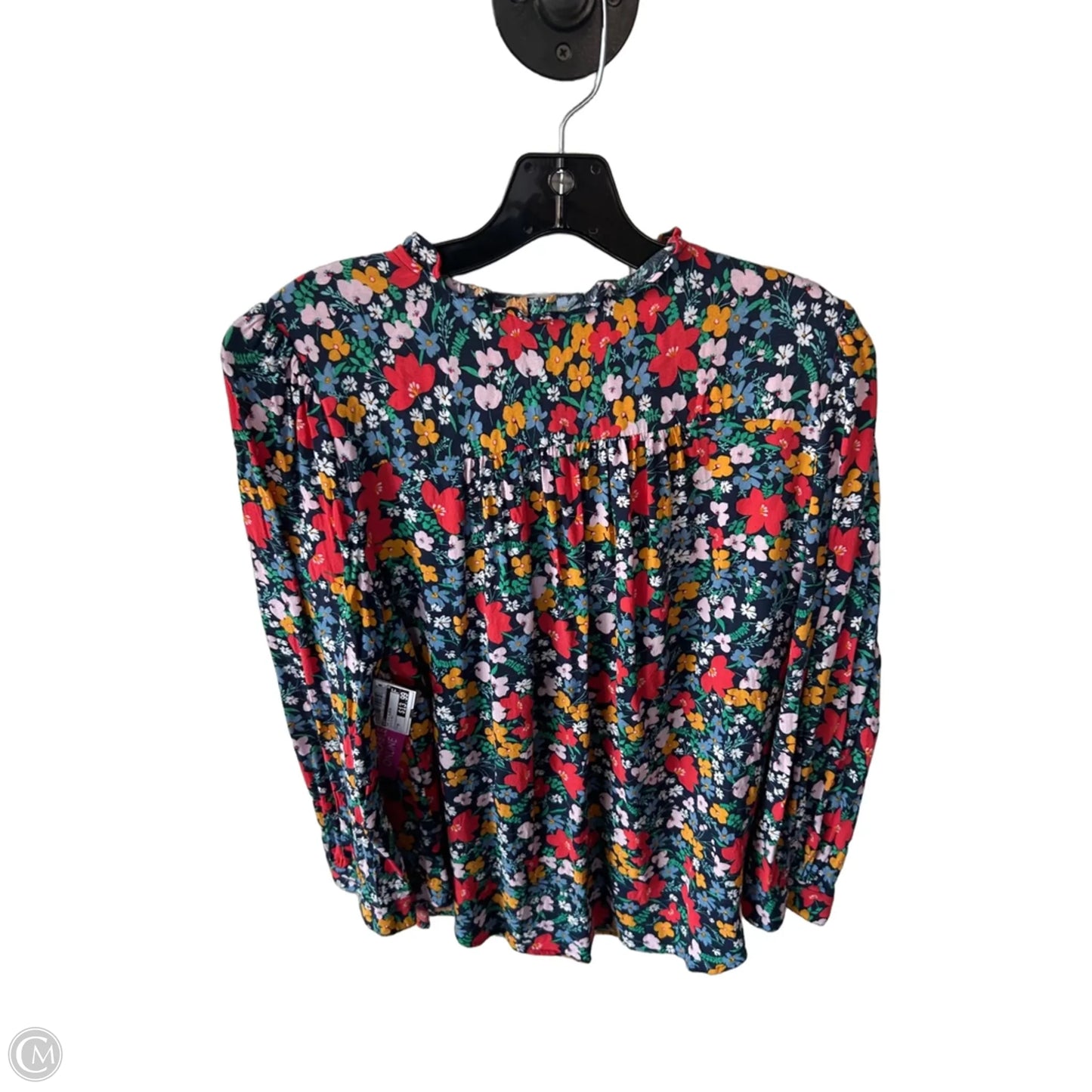 Top 3/4 Sleeve By Loft In Blue & Red, Size: M