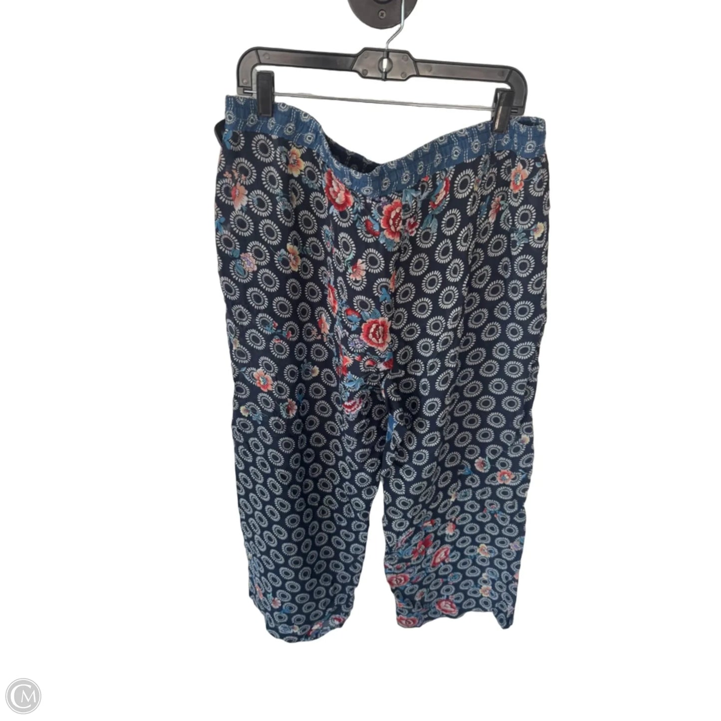 Pants Designer By Johnny Was In Black & Blue, Size: Xl