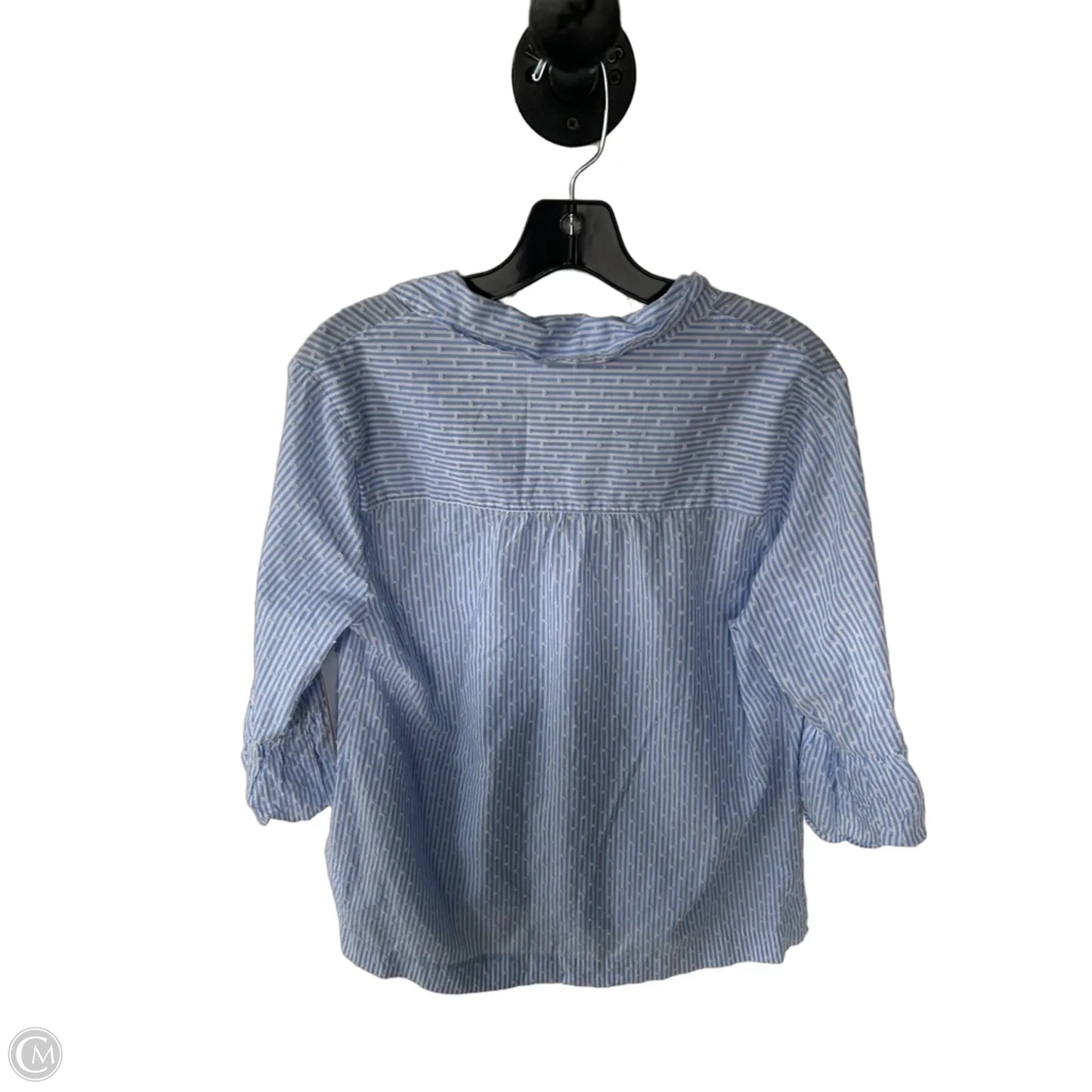 Top 3/4 Sleeve Designer By Lilly Pulitzer In Blue & White, Size: M