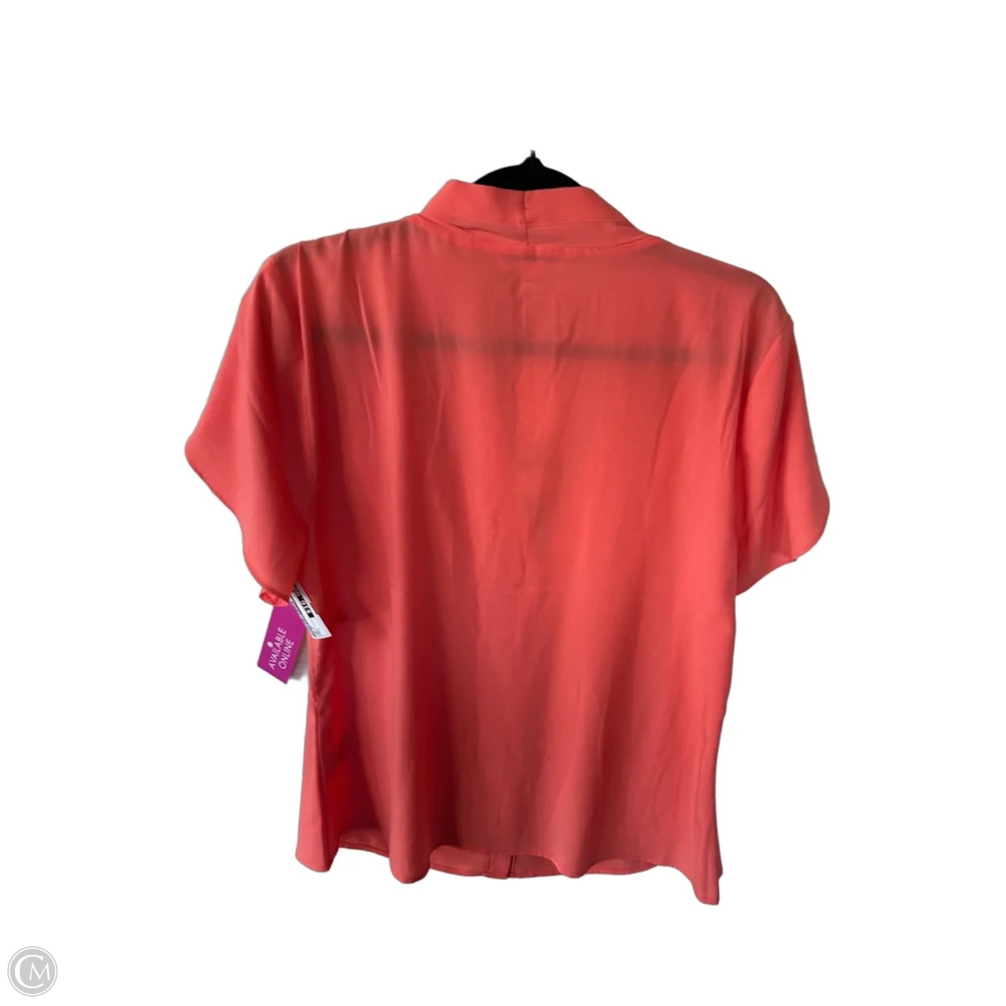 Top Short Sleeve By Calvin Klein In Orange, Size: L