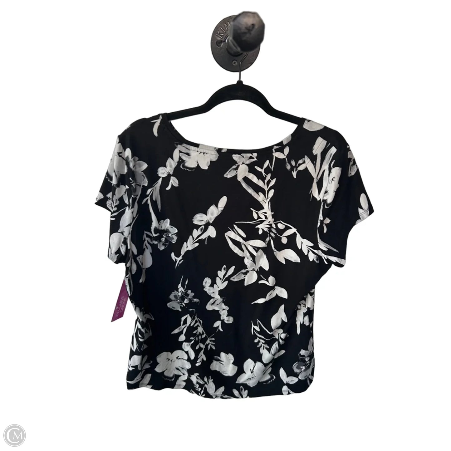 Top Short Sleeve By White House Black Market In Black & Grey, Size: Xl