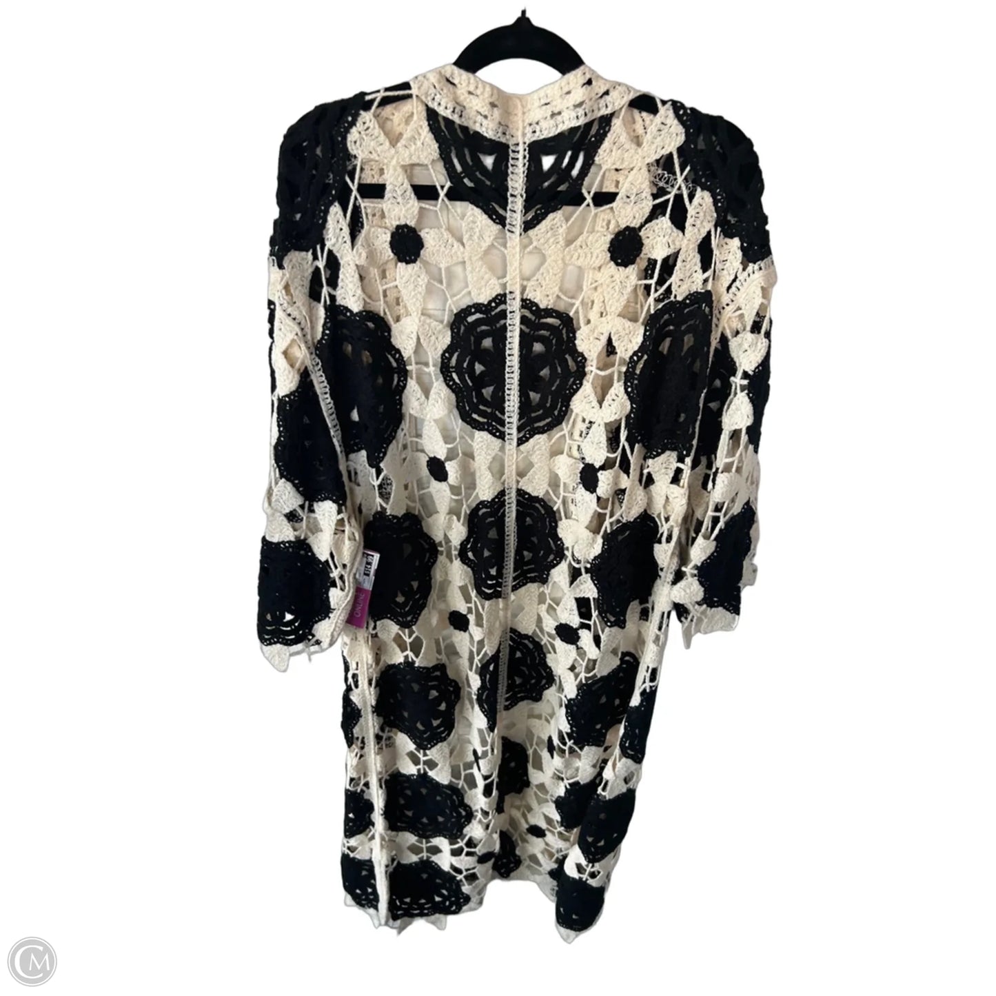 Kimono By Do Everything In Love In Black & Cream, Size: Osfm