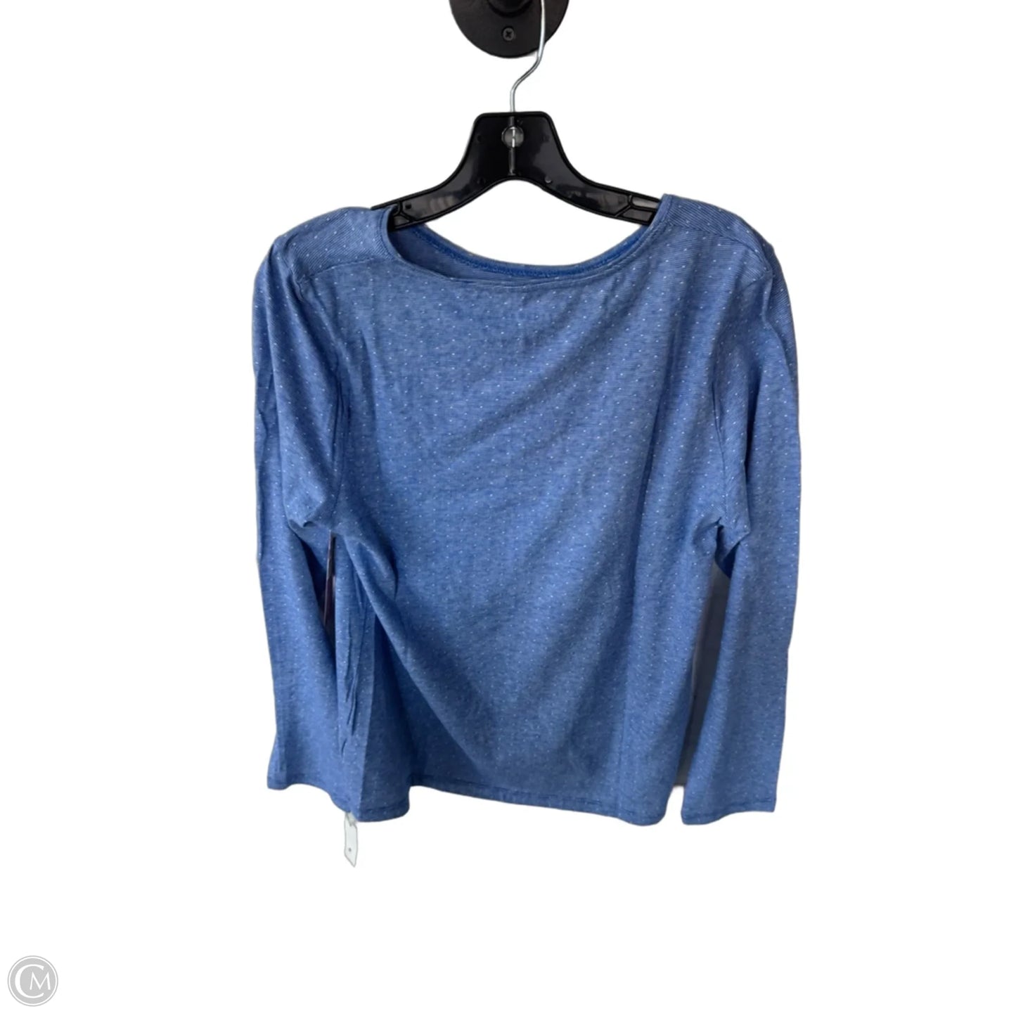 Top Long Sleeve Basic By Talbots In Blue & White, Size: M