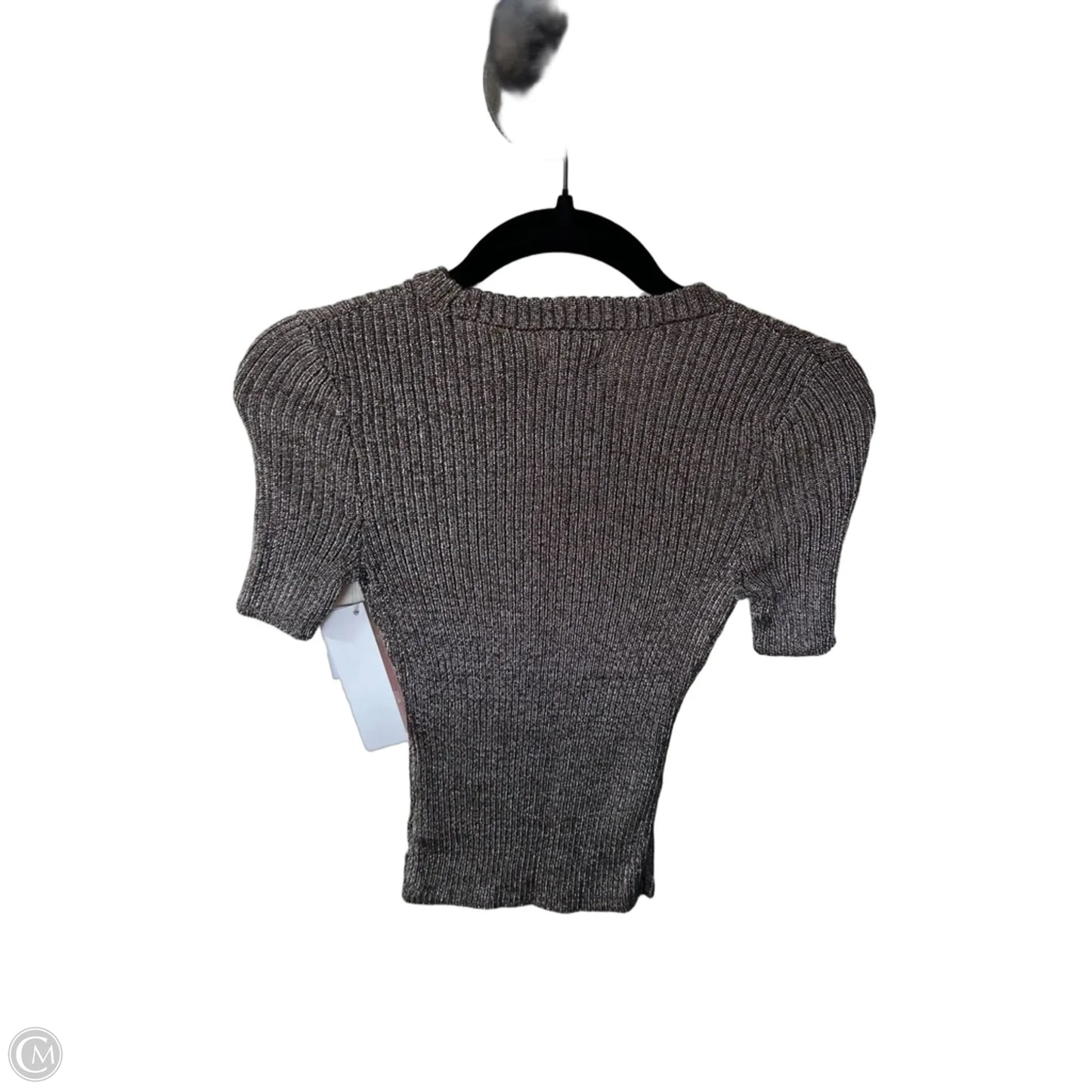 Sweater Short Sleeve By H&m In Silver, Size: Xs