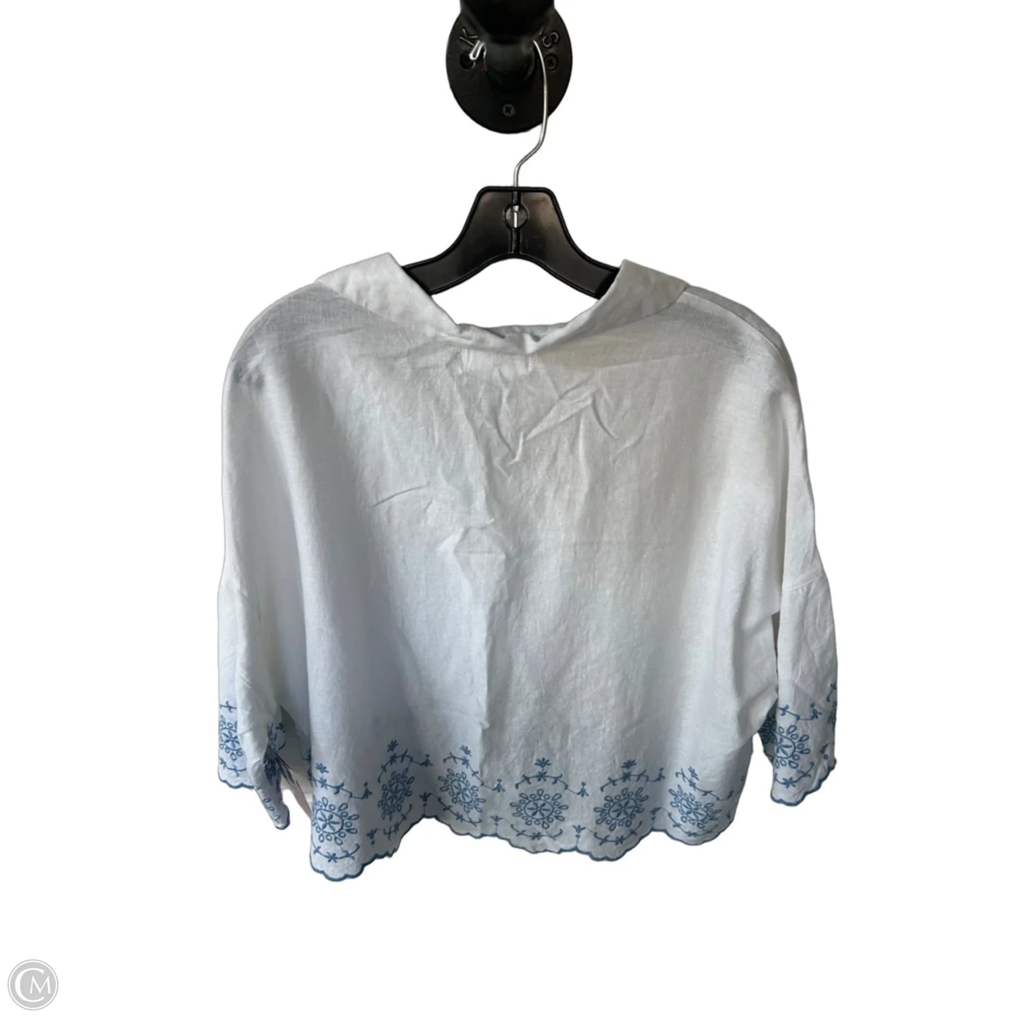 Top Short Sleeve By Calypso St Barth In Blue & White, Size: L
