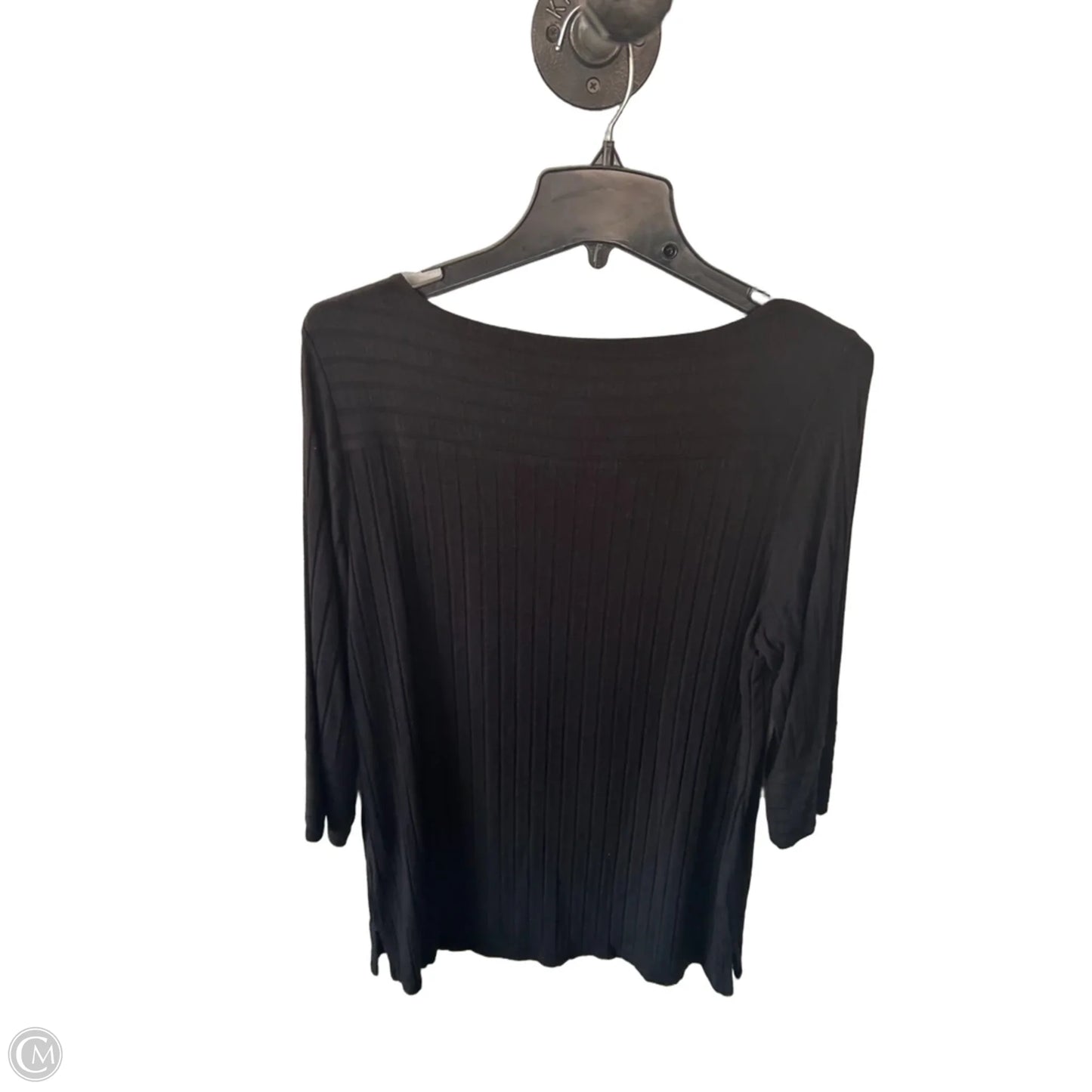 Top 3/4 Sleeve By Chicos In Black, Size: M