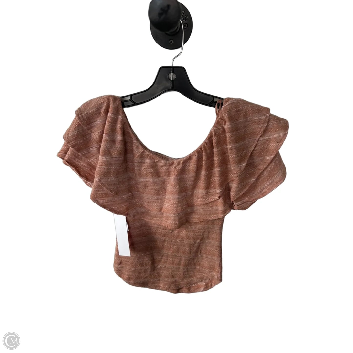 Top Short Sleeve By Free People In Pink & Tan, Size: S