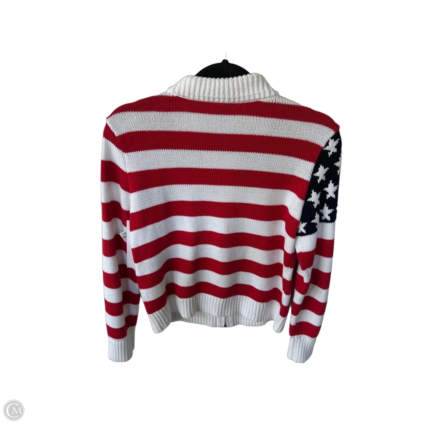 Sweater Cardigan By Talbots In Blue & Red & White, Size: S