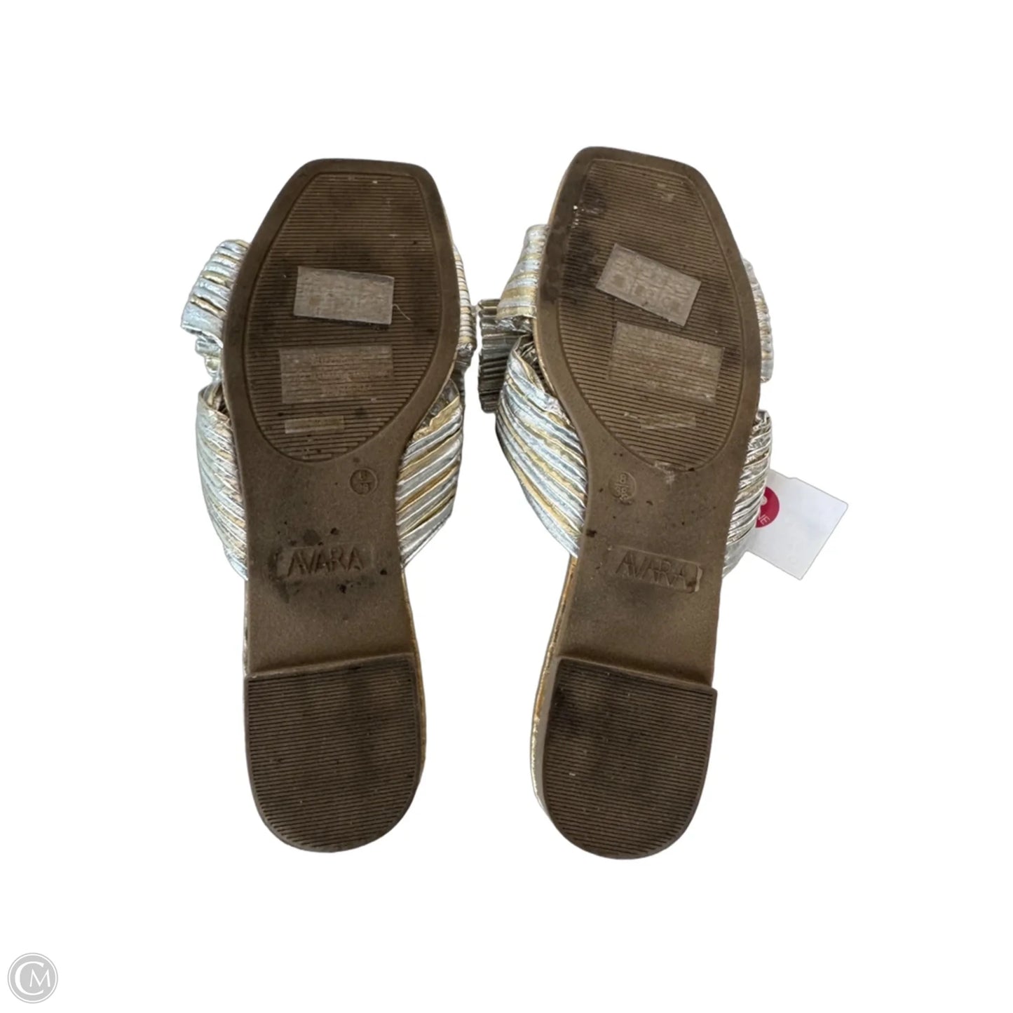 Sandals Flats By Clothes Mentor In Gold & Silver, Size: 8
