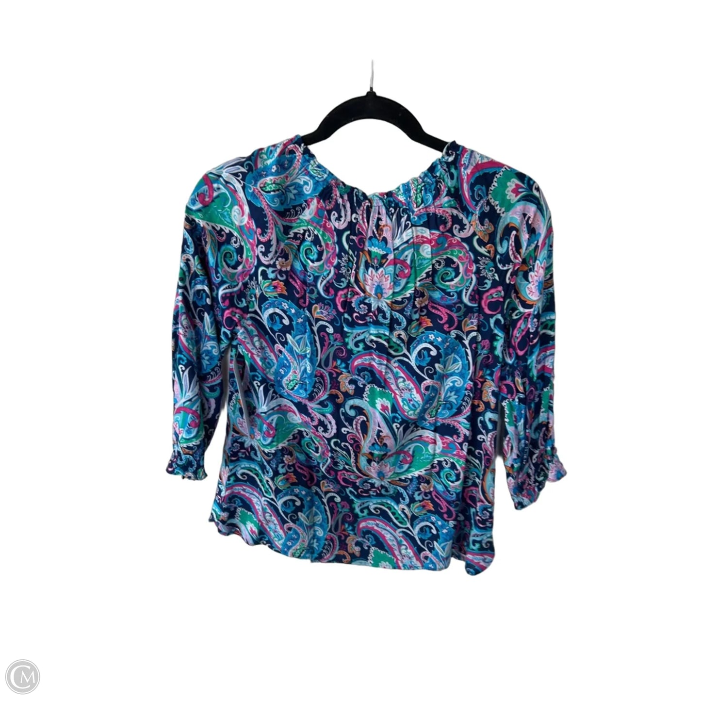 Top 3/4 Sleeve By Talbots In Blue & Pink, Size: Sp