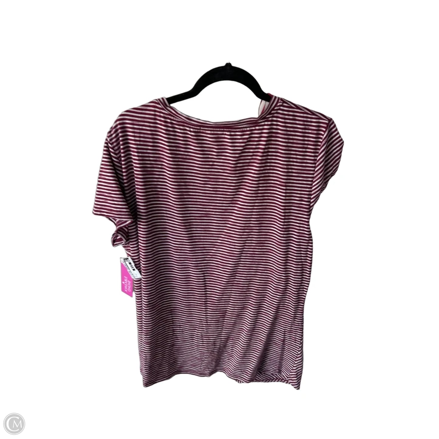 Top Short Sleeve By Nine Britton In Red & White, Size: 1x