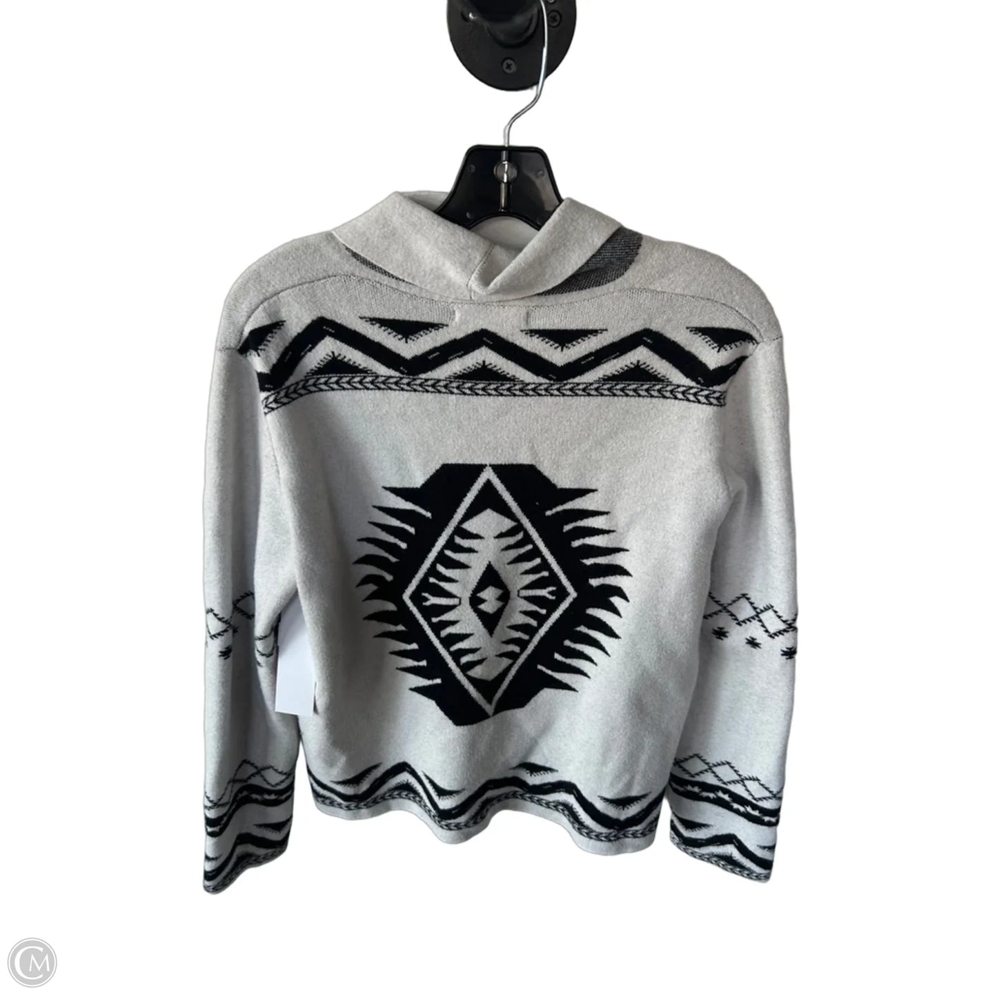 Sweater Cardigan By Clothes Mentor In Black & Grey, Size: S