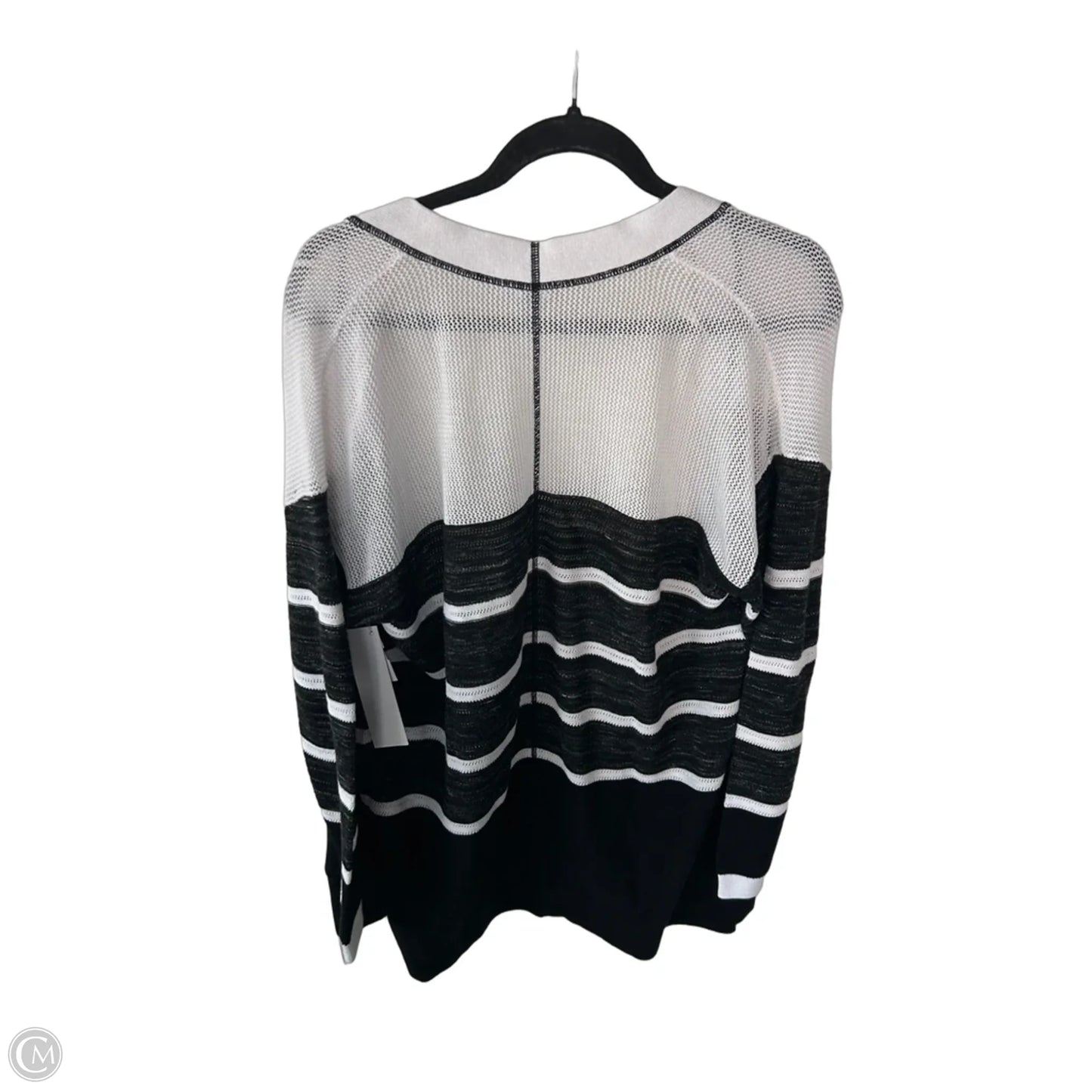 Sweater Cardigan By Talbots In Black & White, Size: Lp