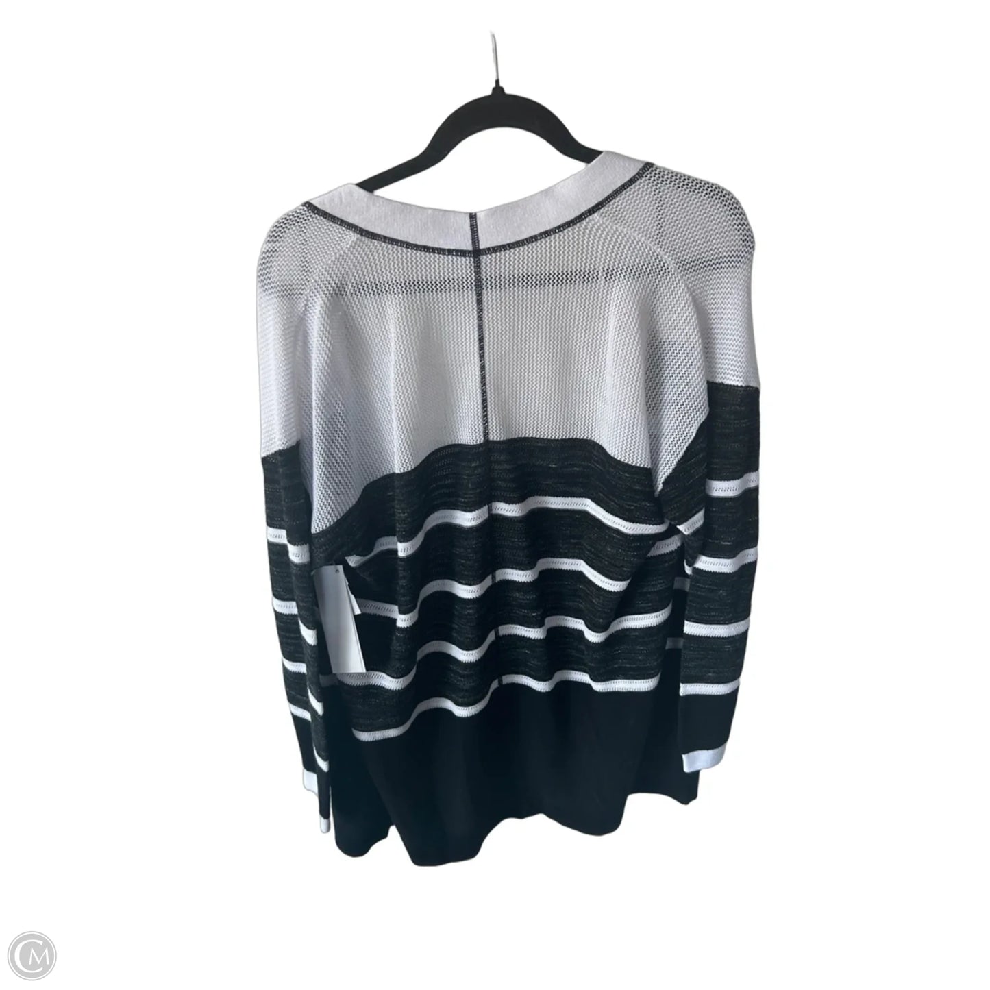Sweater Cardigan By Talbots In Black & White, Size: Lp