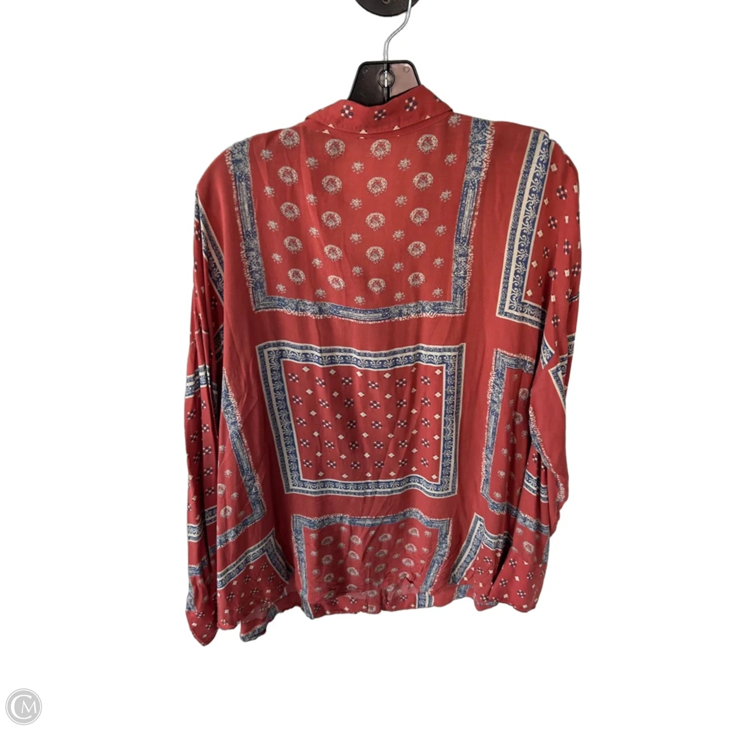 Top Long Sleeve By Free People In Blue & Red, Size: L