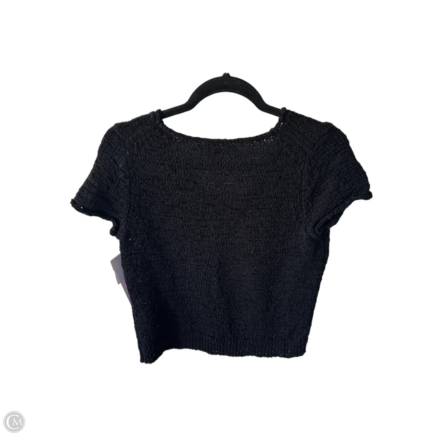 Sweater Short Sleeve By Vince Camuto In Black, Size: S