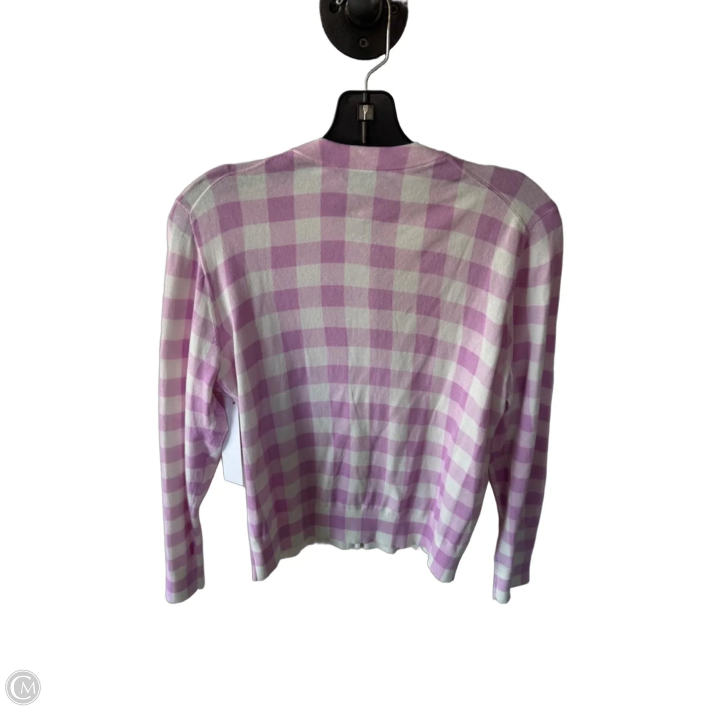 Sweater Cardigan By J. Crew In Purple & White, Size: L