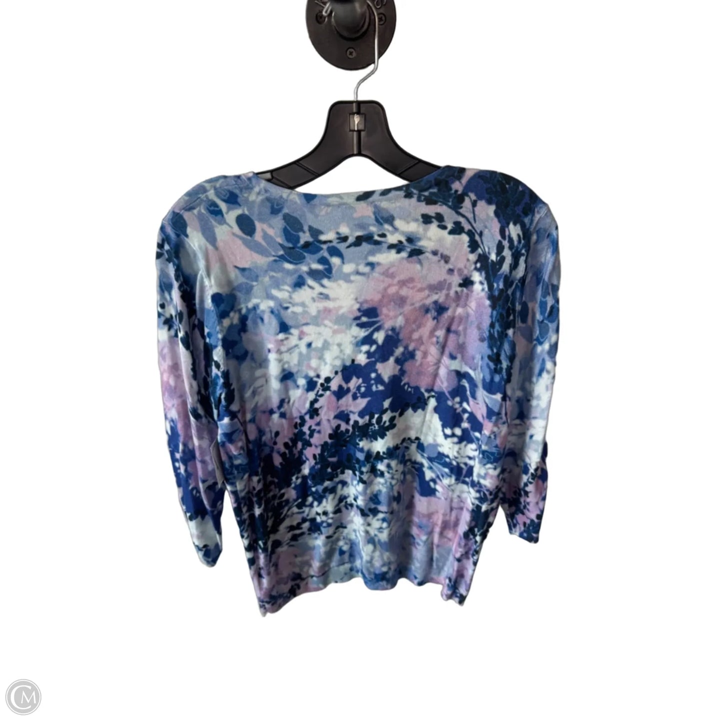 Sweater Cardigan By Talbots In Blue & Purple, Size: Lp