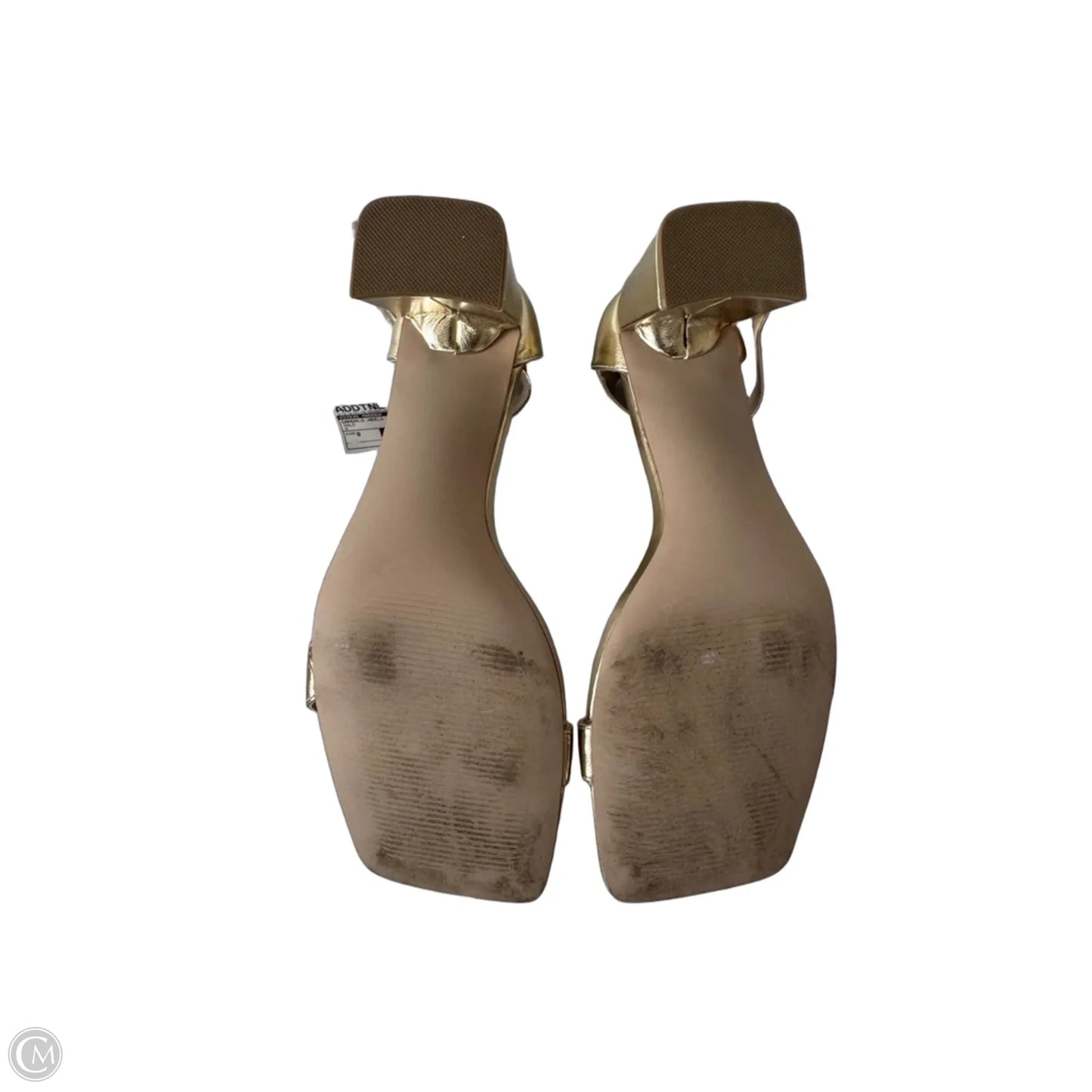Sandals Heels Block By Steve Madden In Gold, Size: 9
